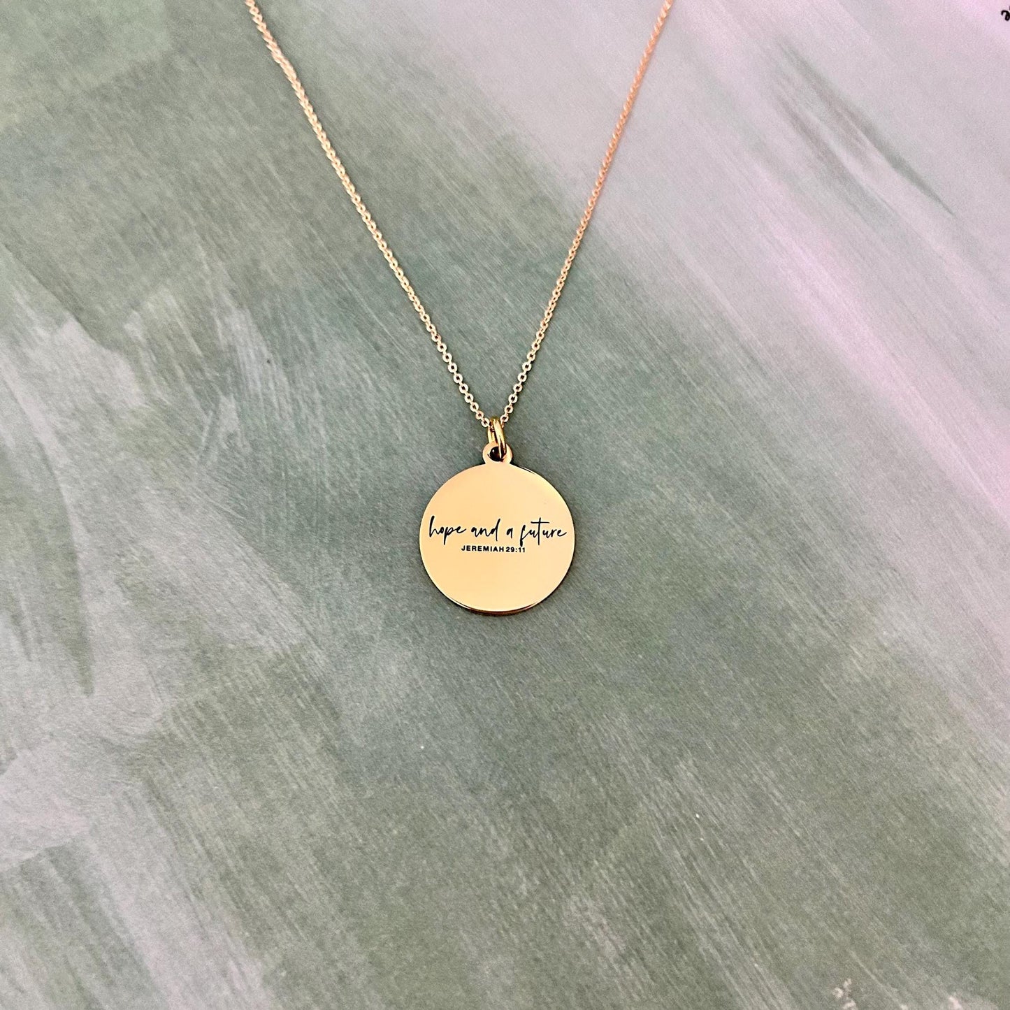Hope and a Future Custom Bible Verse Necklace, Jeremiah 29:11, Christian Gifts, Scripture Jewelry, Motivational Gift, Hope Necklace, Baptism