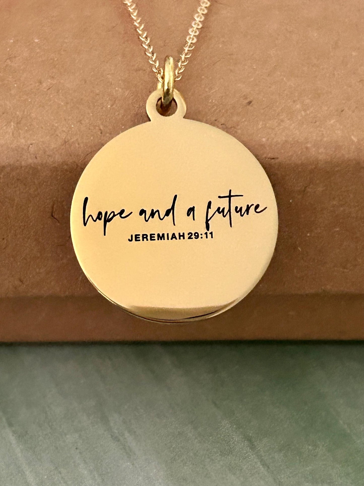 Hope and a Future Bible Verse Necklace, Jeremiah 29:11, Christian Gifts, Scripture Jewelry, Motivational Gift, Hope Necklace, Baptism Gift