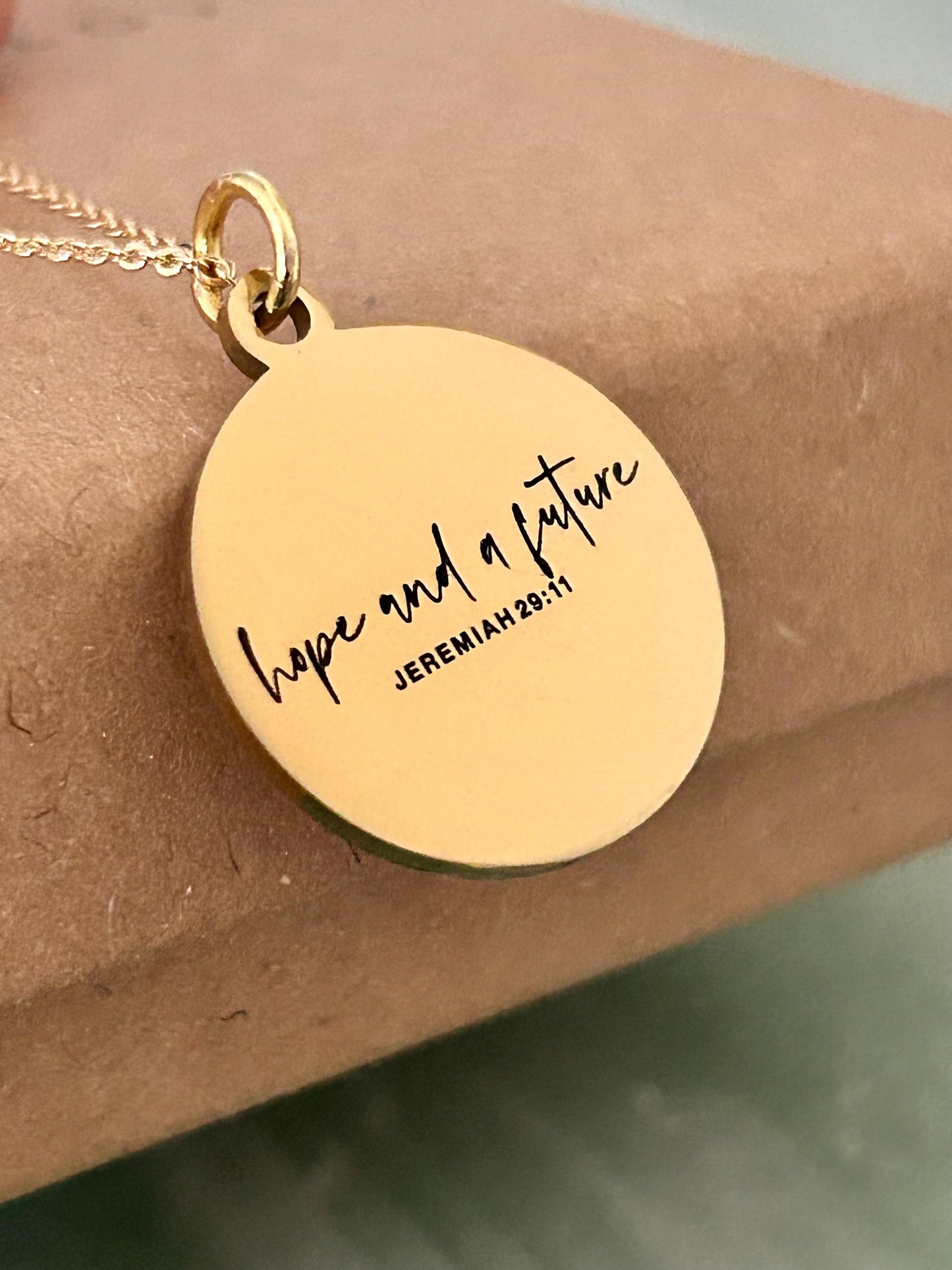 Hope and a Future Custom Bible Verse Necklace, Jeremiah 29:11, Christian Gifts, Scripture Jewelry, Motivational Gift, Hope Necklace, Baptism