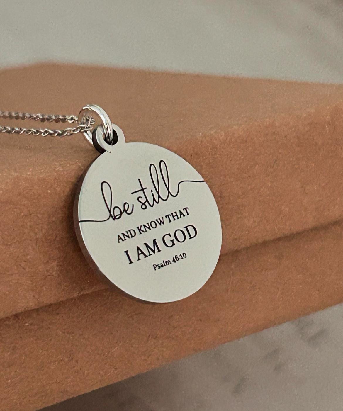 Be Still Christian Necklace, Christian Gifts, Scripture Jewelry, Engraved Bible Verse Necklace, Meaningful Gifts, Faith Motivational Gifts