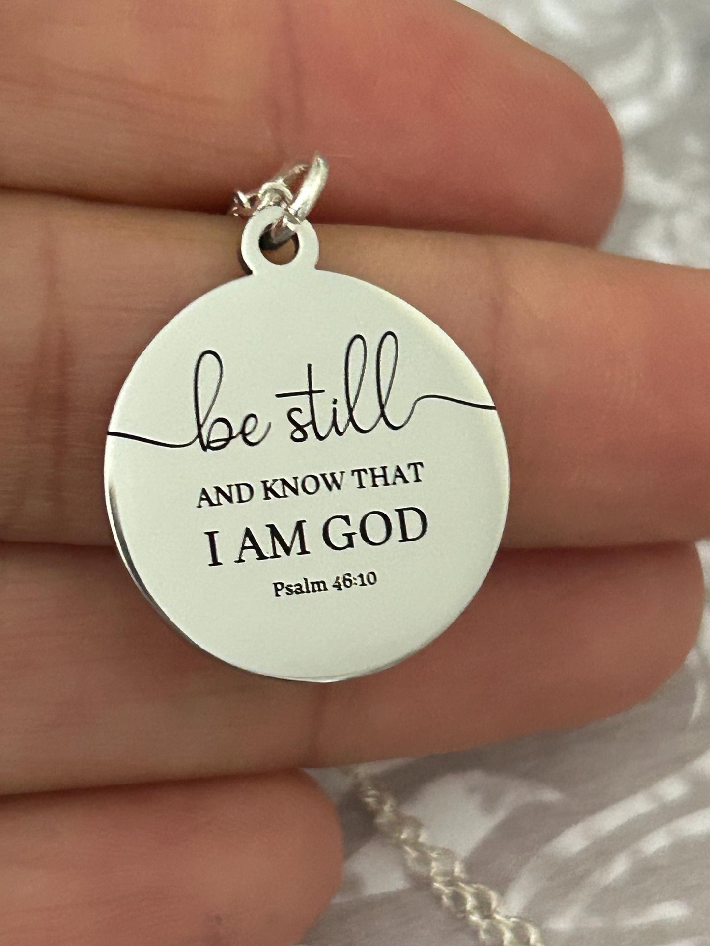 Be Still Christian Necklace, Christian Gifts, Scripture Jewelry, Engraved Bible Verse Necklace, Meaningful Gifts, Faith Motivational Gifts