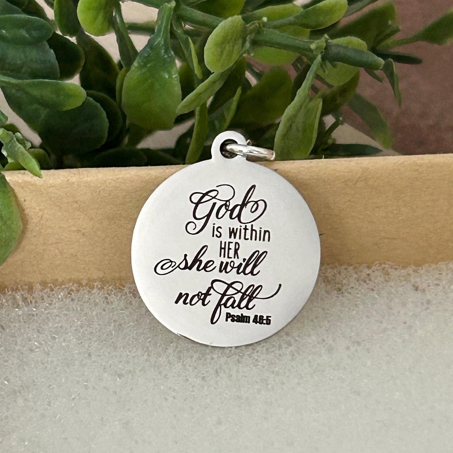 God is within her Bible Verse Necklace, Psalm 46:5, Christian Jewelry, Christian Gifts for Women, Scripture Necklace, Affirmation Baptism