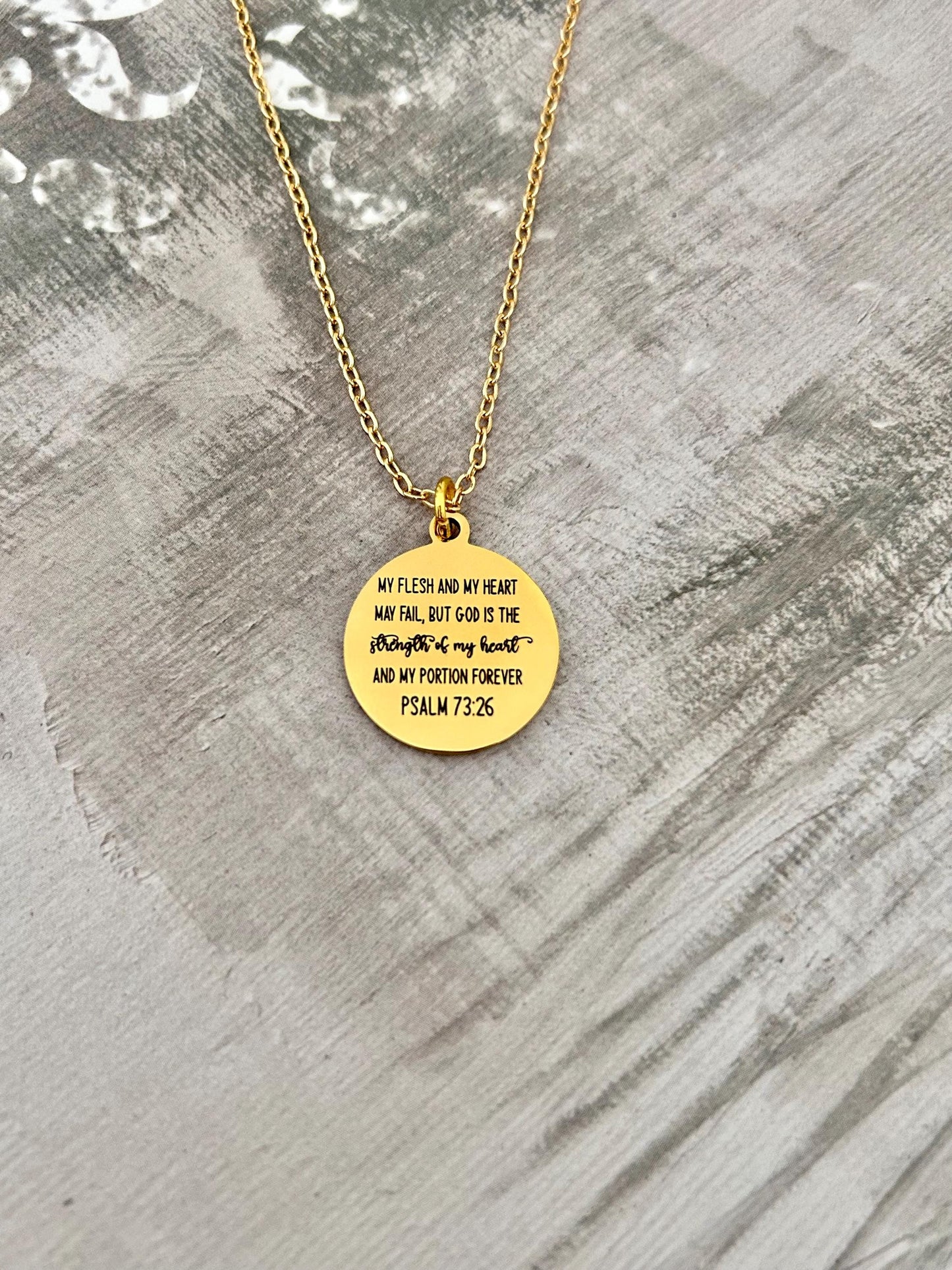Psalm 73:26 But God Bible Verse Necklace, My Flesh and My heart may fail, Christian Gifts, Scripture Jewelry, Get well motivational gifts