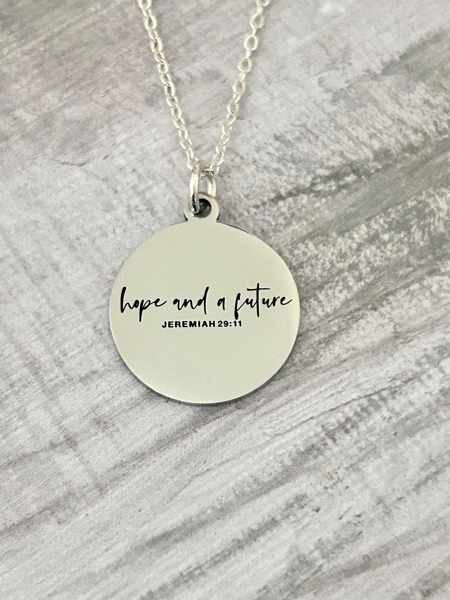 Hope and a Future Bible Verse Necklace, Jeremiah 29:11, Christian Gifts, Scripture Jewelry, Motivational Gift, Hope Necklace, Baptism Gift