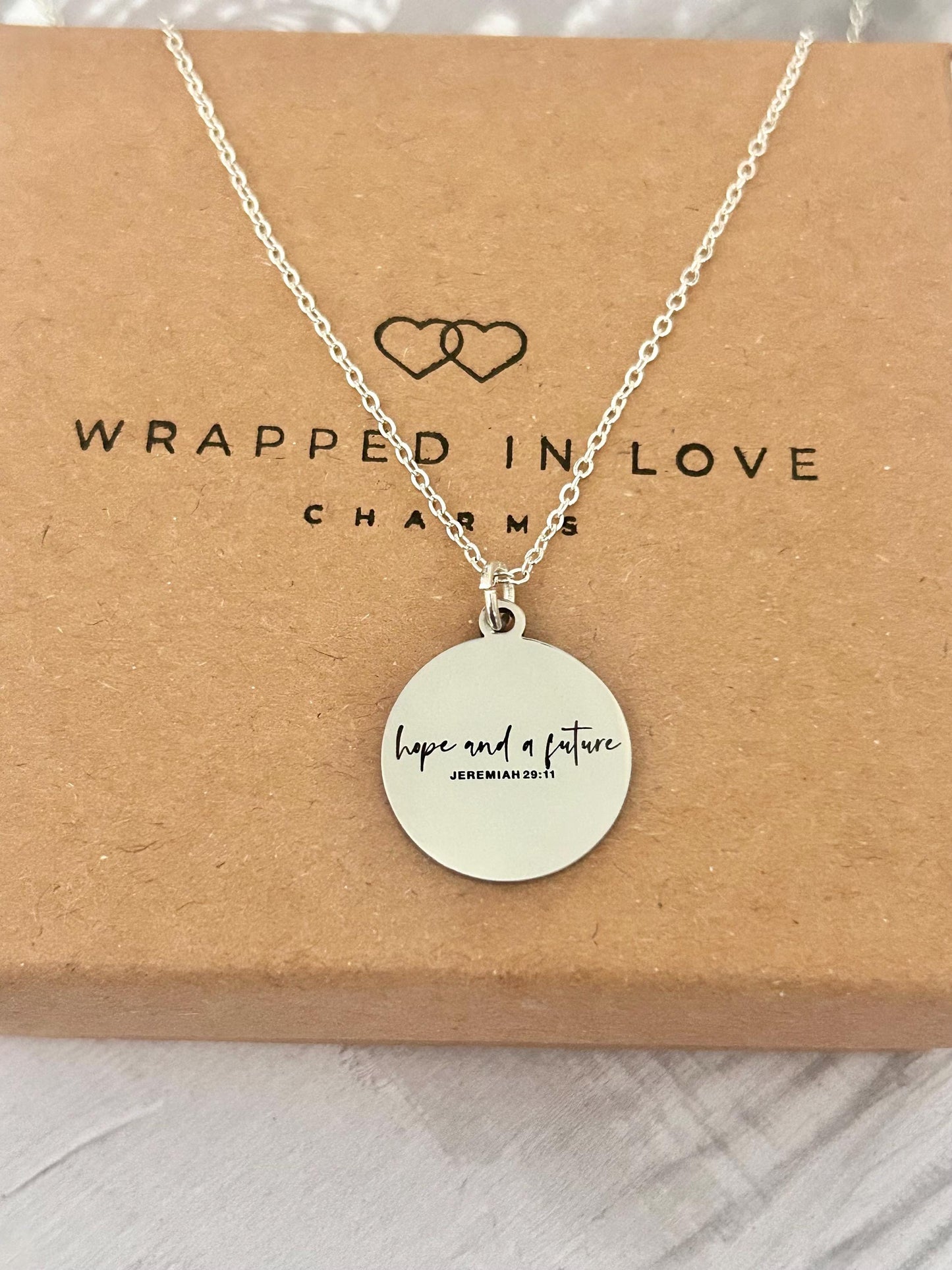 Hope and a Future Bible Verse Necklace, Jeremiah 29:11, Christian Gifts, Scripture Jewelry, Motivational Gift, Hope Necklace, Baptism Gift