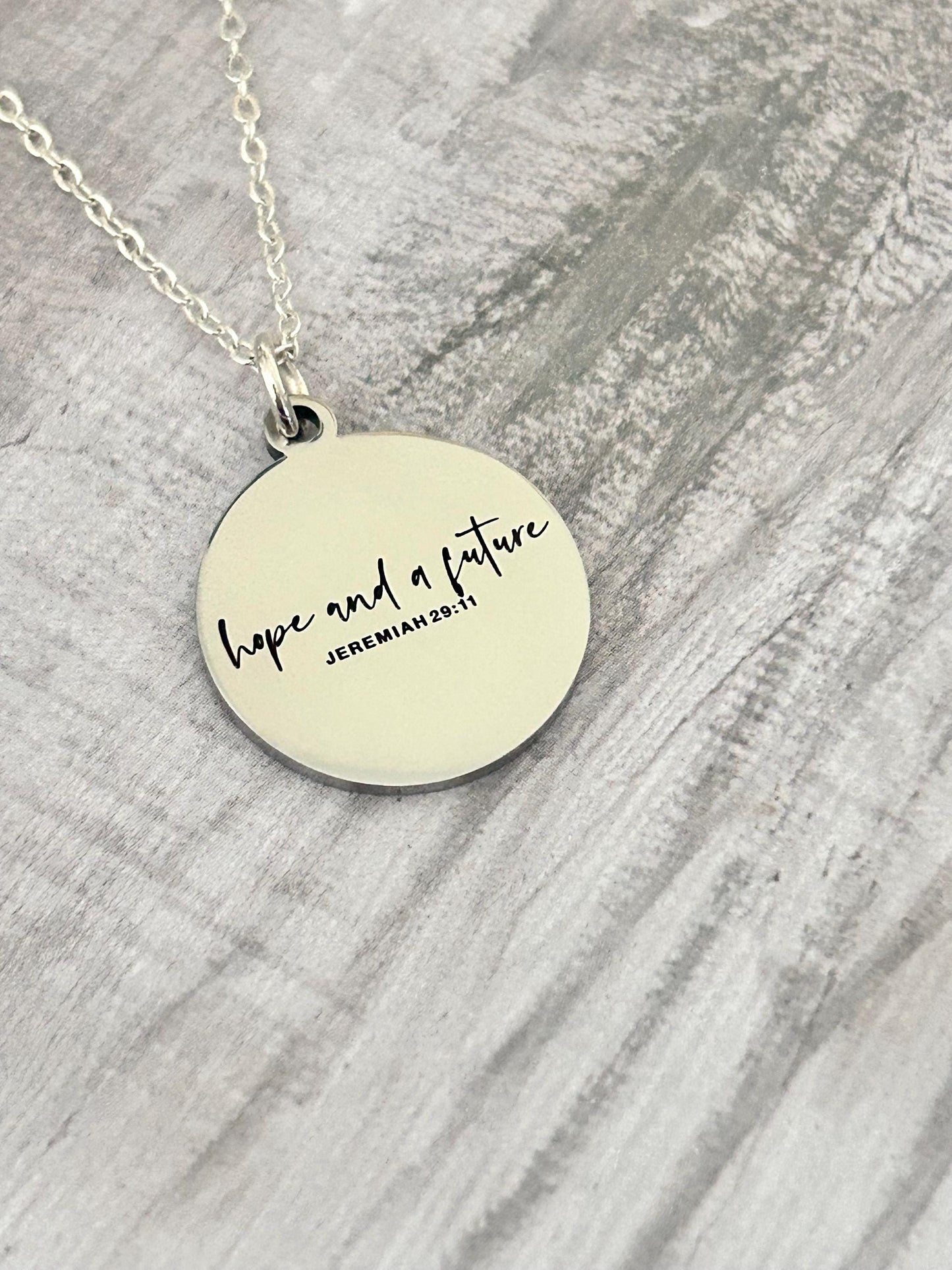 Hope and a Future Bible Verse Necklace, Jeremiah 29:11, Christian Gifts, Scripture Jewelry, Motivational Gift, Hope Necklace, Baptism Gift