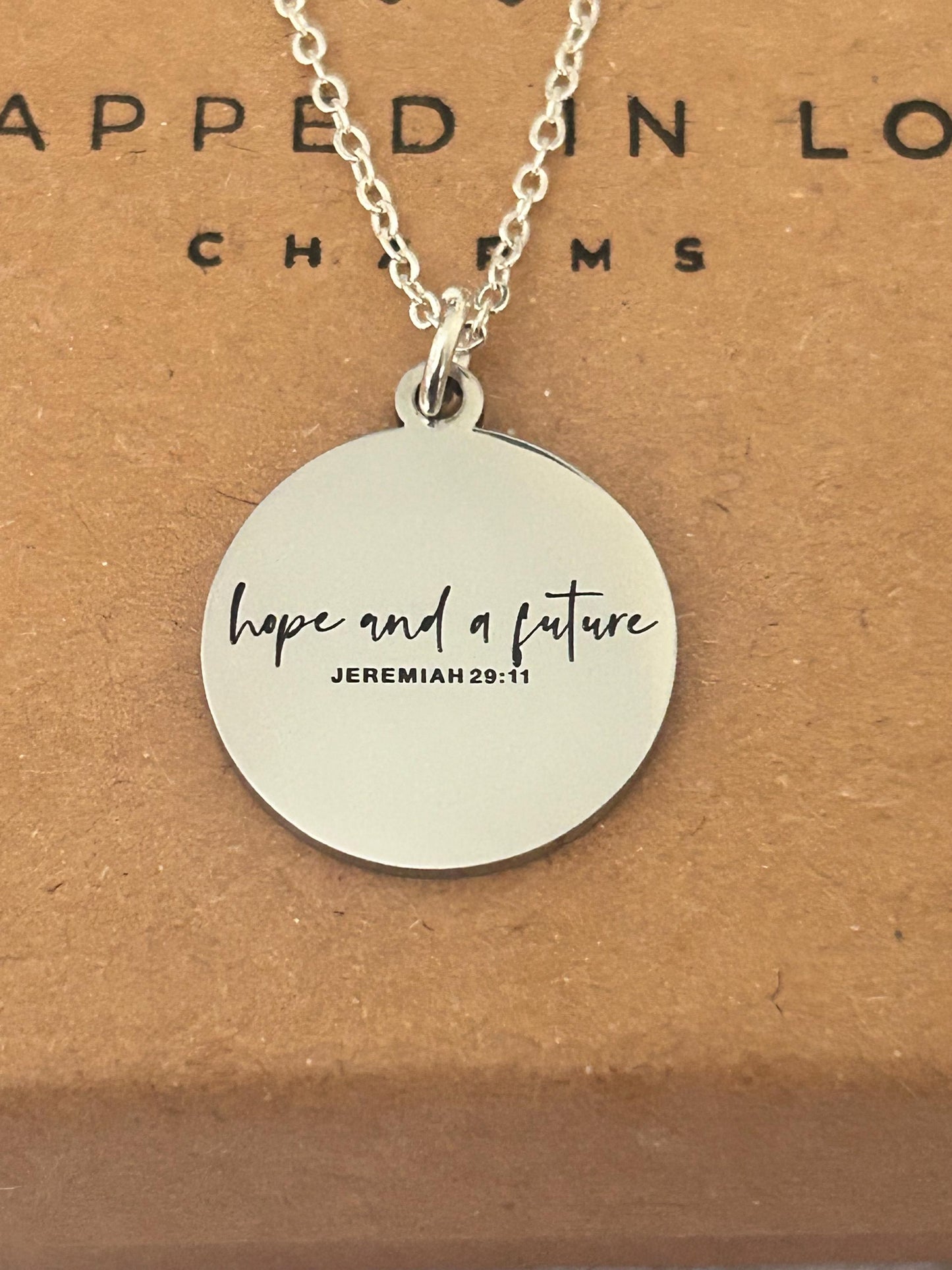 Hope and a Future Bible Verse Necklace, Jeremiah 29:11, Christian Gifts, Scripture Jewelry, Motivational Gift, Hope Necklace, Baptism Gift