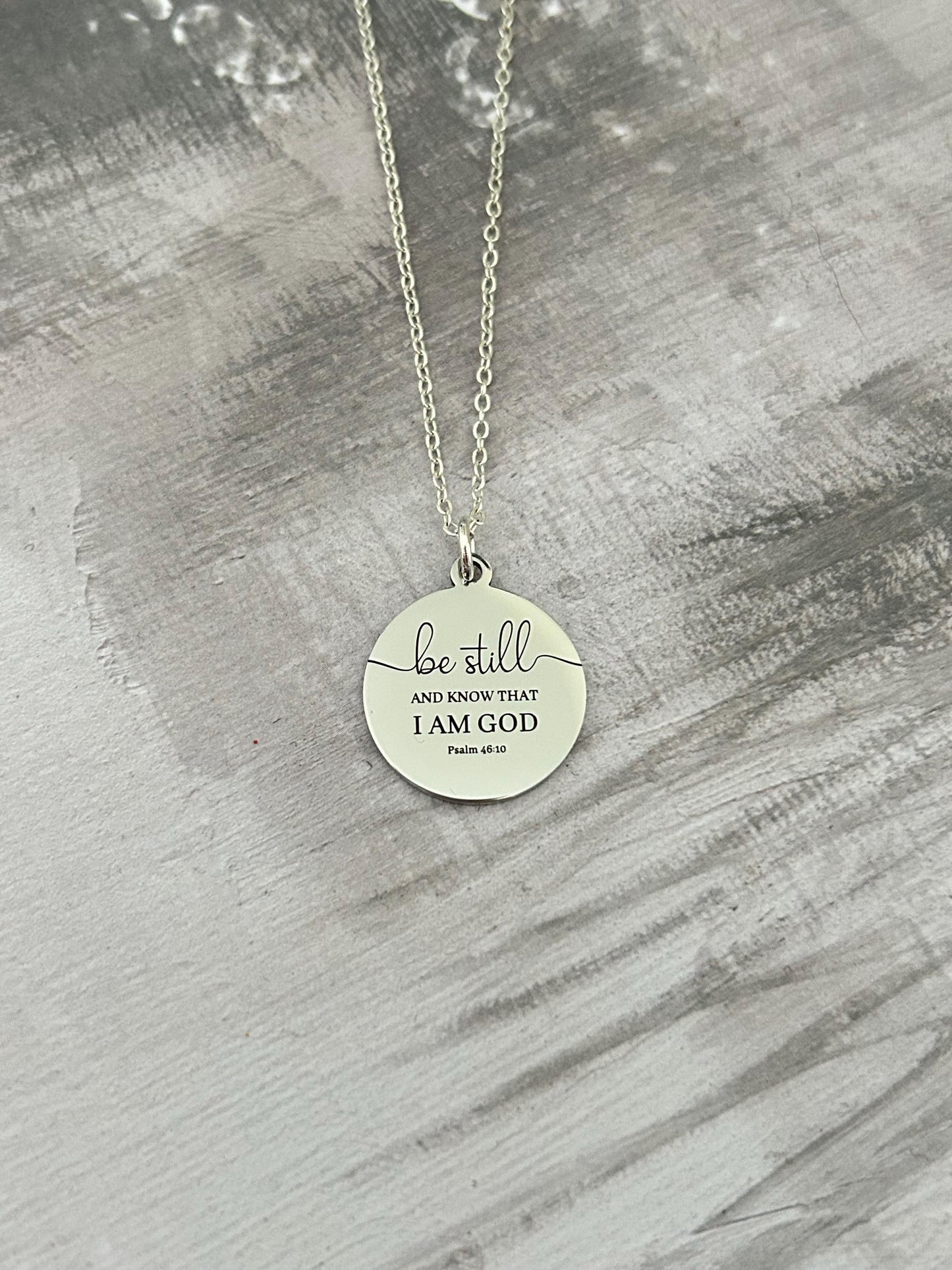 Be Still Christian Necklace, Christian Gifts, Scripture Jewelry, Engraved Bible Verse Necklace, Meaningful Gifts, Faith Motivational Gifts