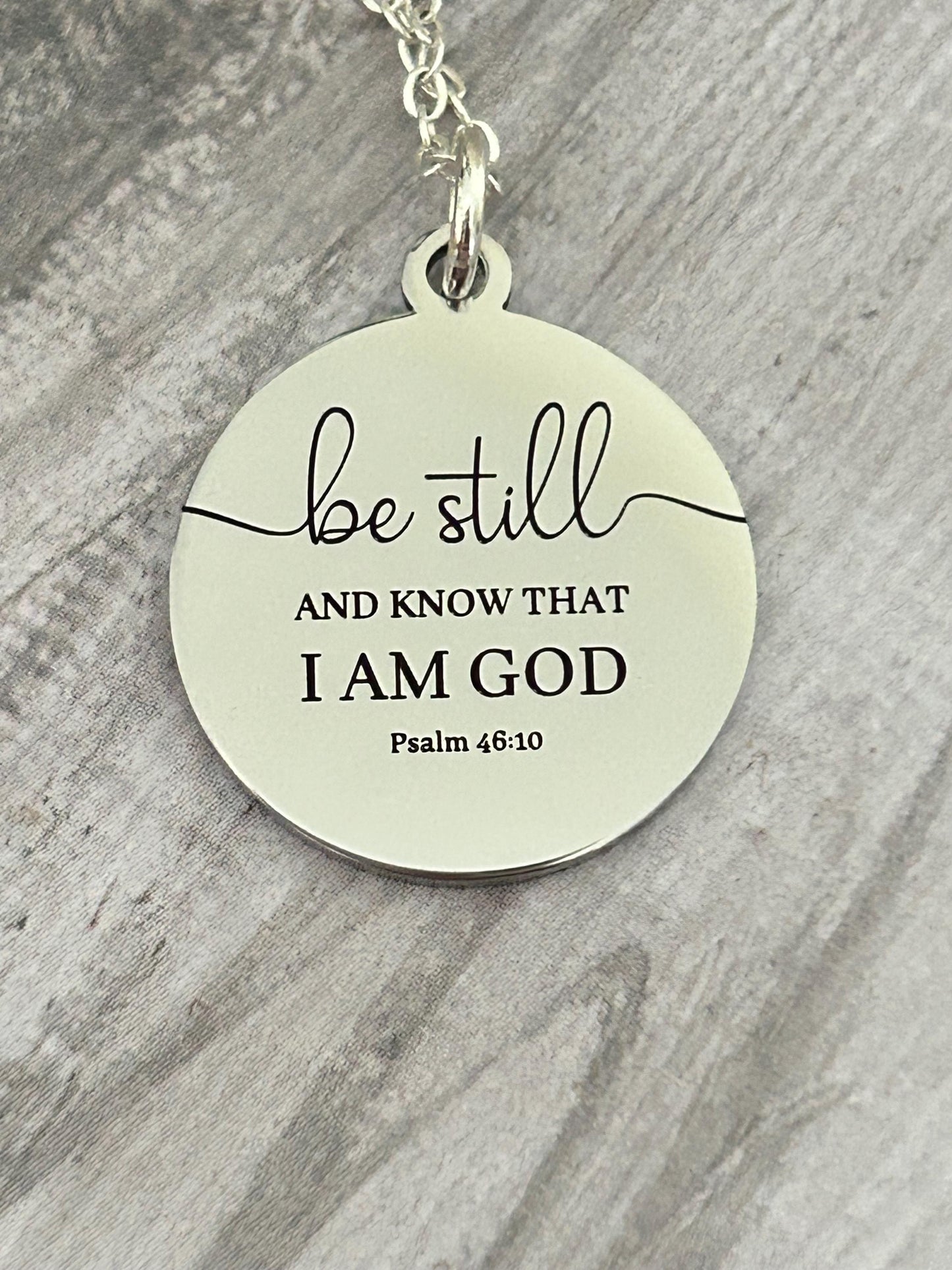 Be Still Christian Necklace, Christian Gifts, Scripture Jewelry, Engraved Bible Verse Necklace, Meaningful Gifts, Faith Motivational Gifts