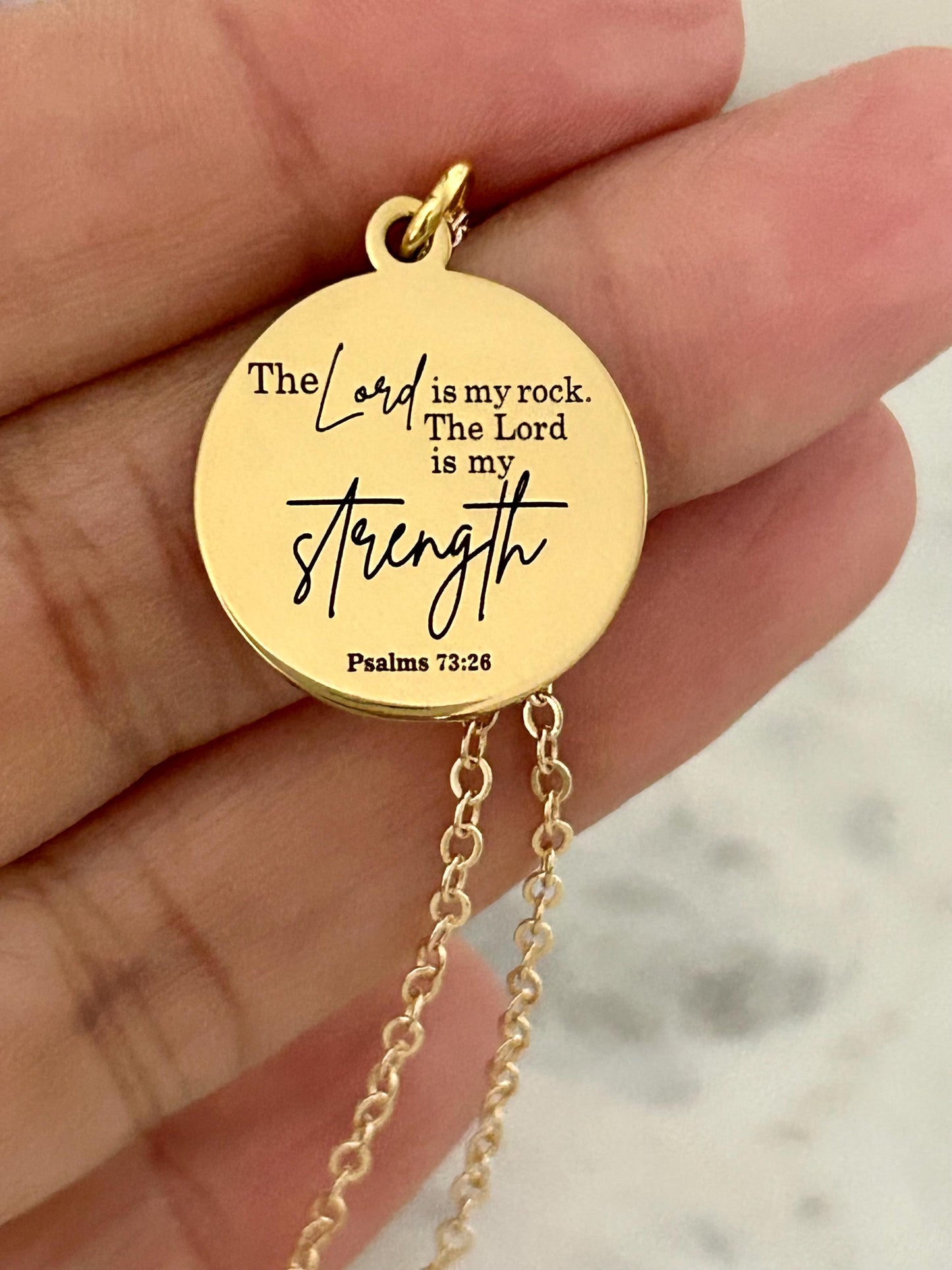 The Lord is My Rock Bible Verse Necklace, Christian Jewelry, Christian Gift, Motivational Gifts, Baptism, Scripture Necklace, Easter Jewelry
