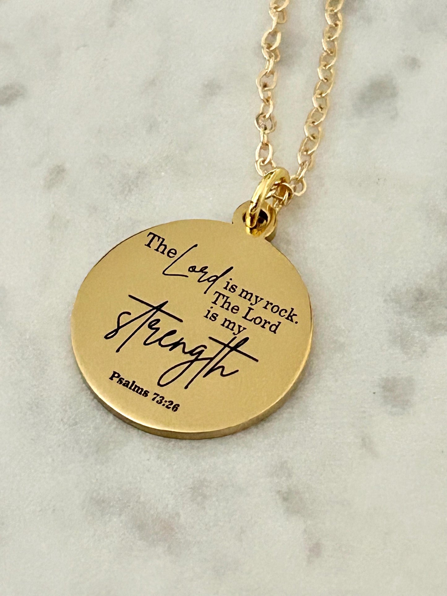 The Lord is My Rock Bible Verse Necklace, Christian Jewelry, Christian Gift, Motivational Gifts, Baptism, Scripture Necklace, Easter Jewelry