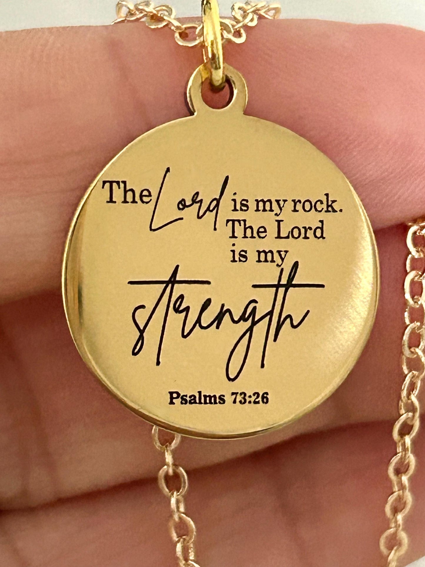 The Lord is My Rock Bible Verse Necklace, Christian Jewelry, Christian Gift, Motivational Gifts, Baptism, Scripture Necklace, Easter Jewelry