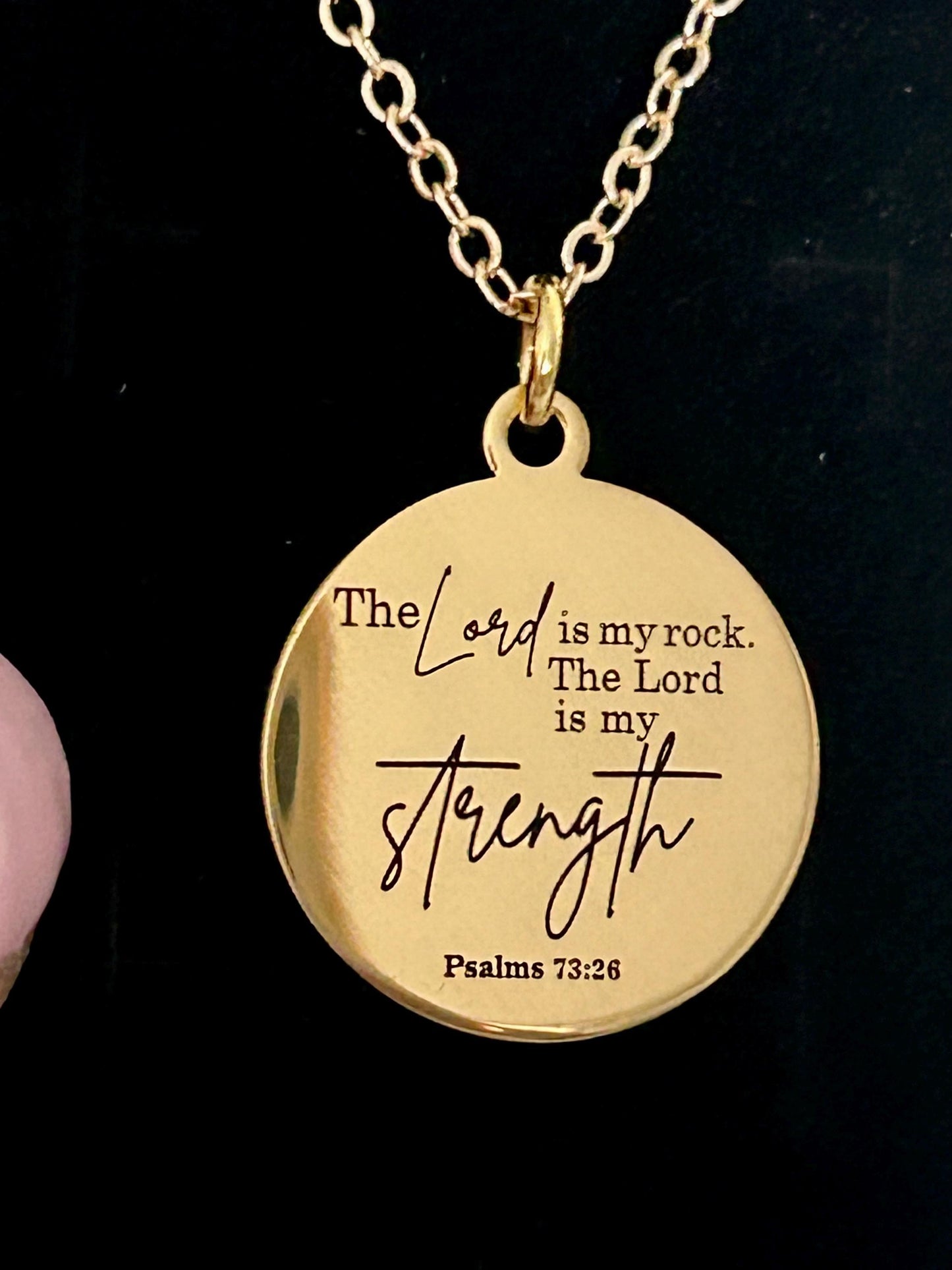 The Lord is My Rock Bible Verse Necklace, Christian Jewelry, Christian Gift, Motivational Gifts, Baptism, Scripture Necklace, Easter Jewelry
