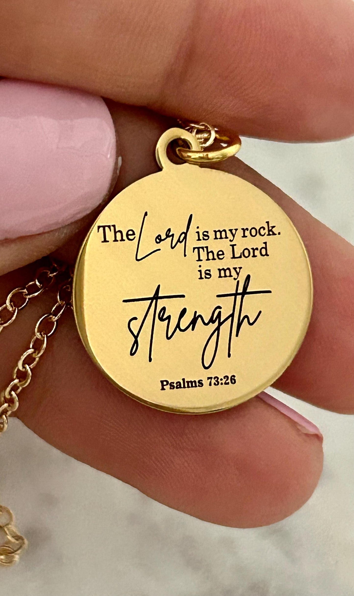 The Lord is My Rock Bible Verse Necklace, Christian Jewelry, Christian Gift, Motivational Gifts, Baptism, Scripture Necklace, Easter Jewelry