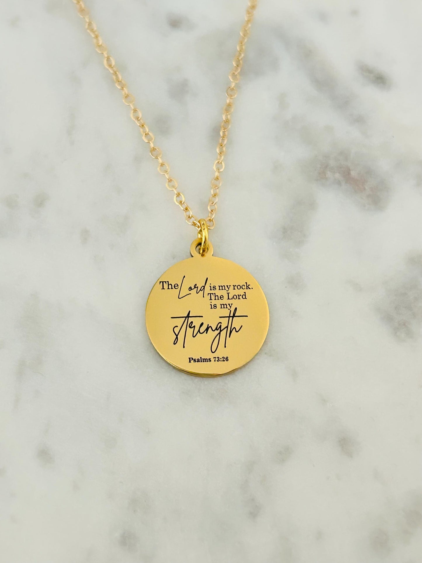 The Lord is My Rock Bible Verse Necklace, Christian Jewelry, Christian Gift, Motivational Gifts, Baptism, Scripture Necklace, Easter Jewelry