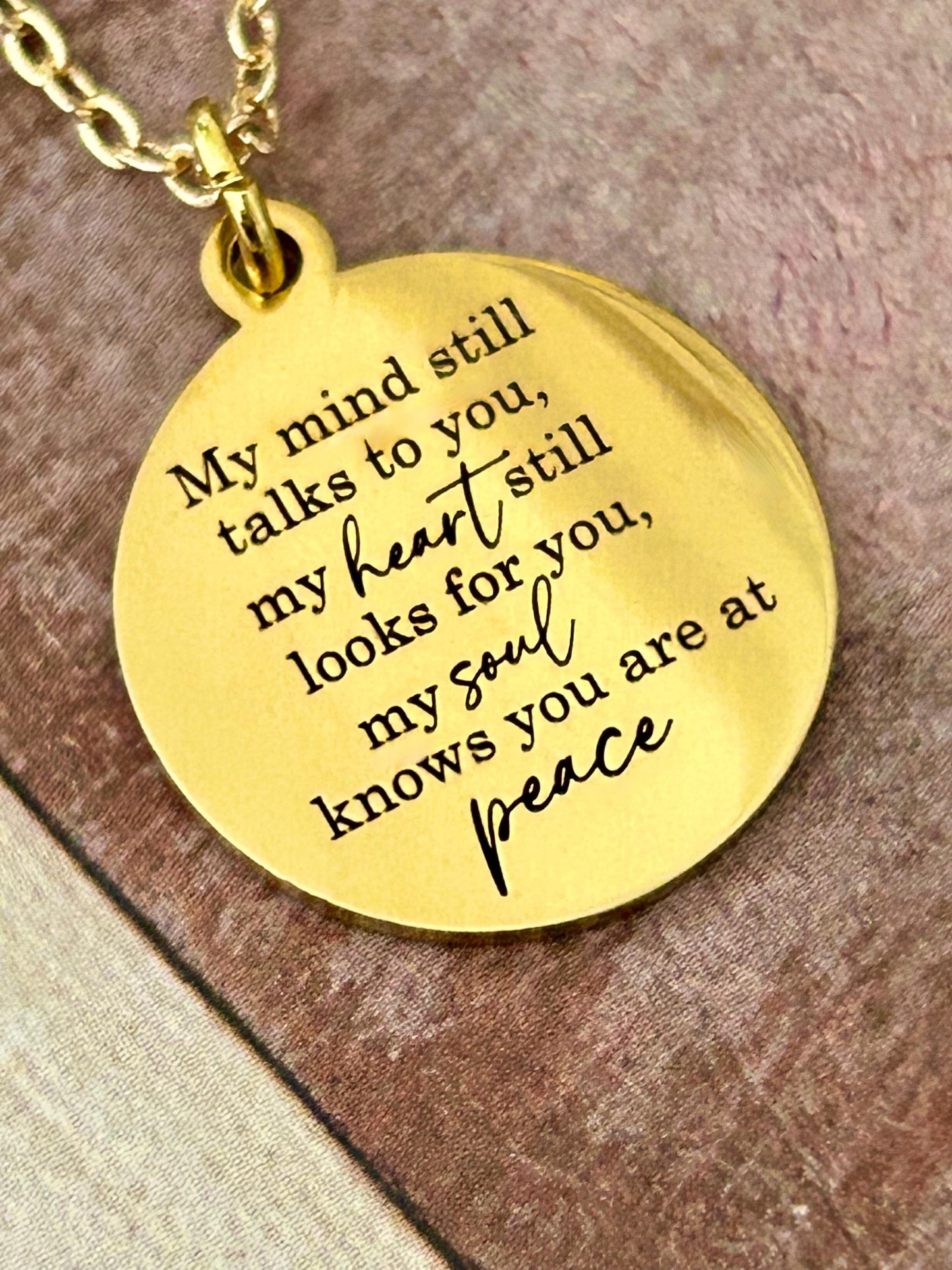 My Mind Still Talks To You My Heart Still Looks For You Necklace, Sympathy Jewelry, Memorial Gift, Comfort Necklace, Loss of Loved One