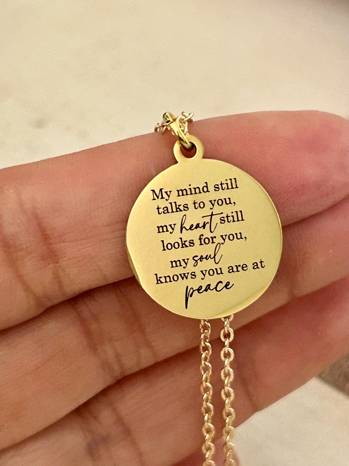 My Mind Still Talks To You My Heart Still Looks For You Necklace, Sympathy Jewelry, Memorial Gift, Comfort Necklace, Loss of Loved One