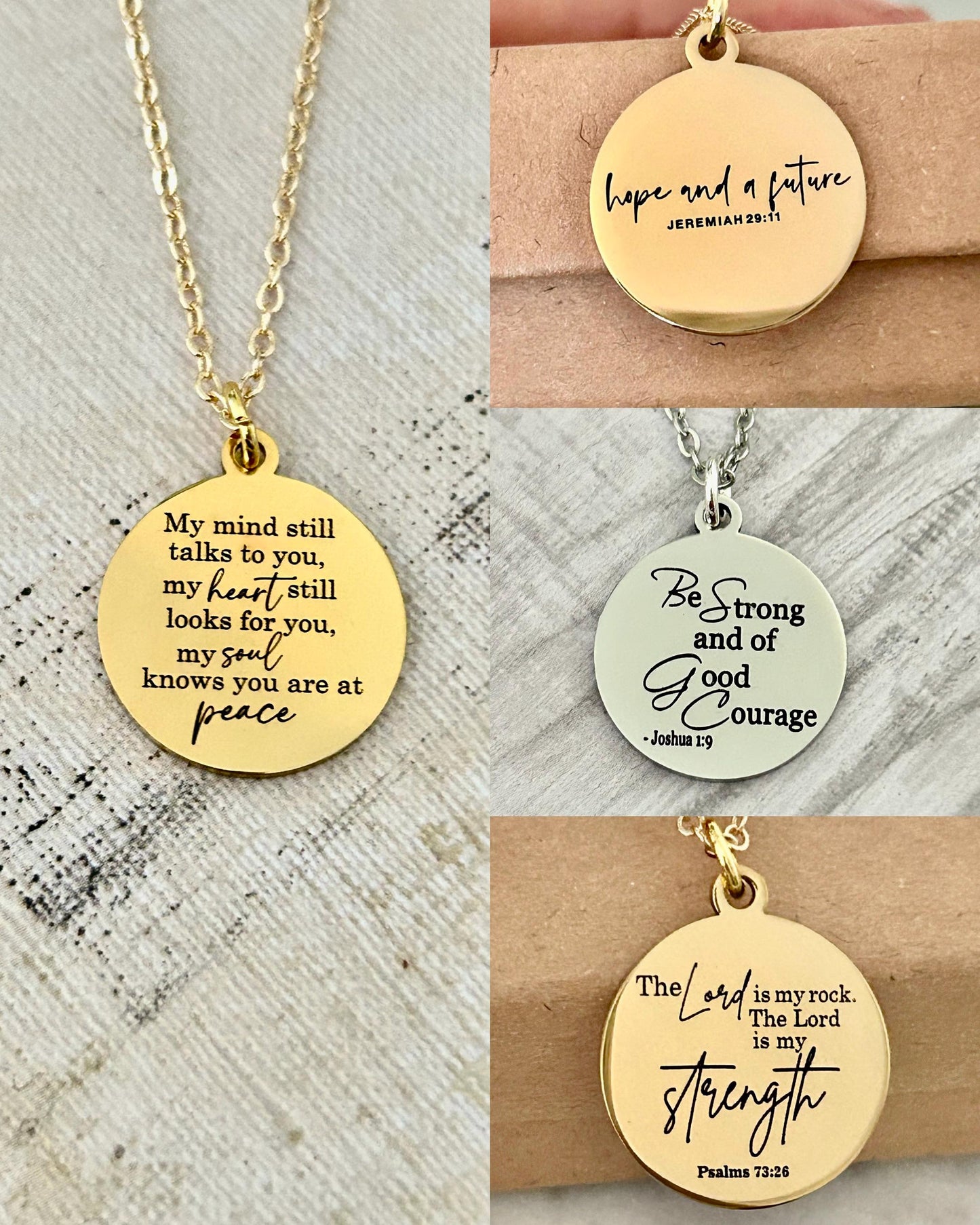 Memorial Necklace: Engraved Sympathy Gift, Loss of Loved One