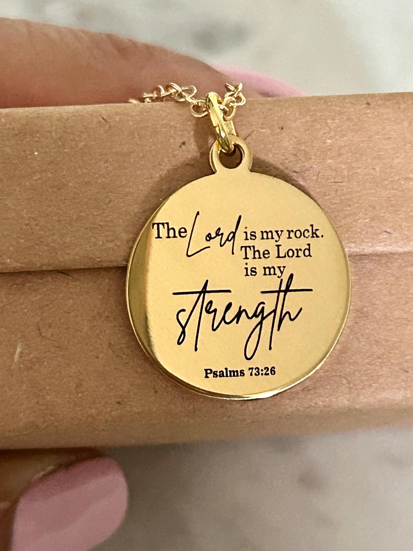 The Lord is My Rock Bible Verse Necklace, Christian Jewelry, Christian Gift, Motivational Gifts, Baptism, Scripture Necklace, Easter Jewelry