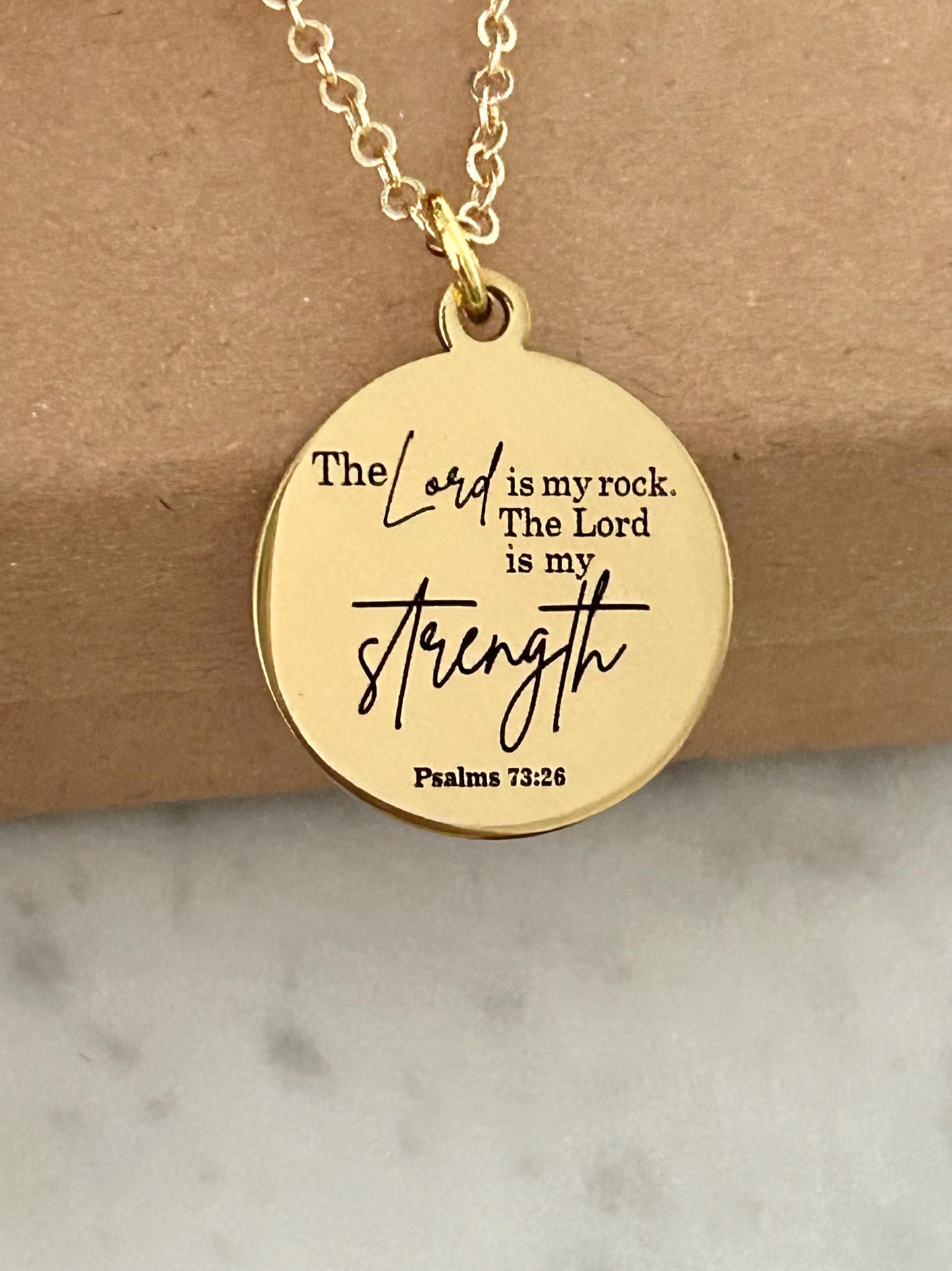 The Lord is My Rock Bible Verse Necklace, Christian Jewelry, Christian Gift, Motivational Gifts, Baptism, Scripture Necklace, Easter Jewelry