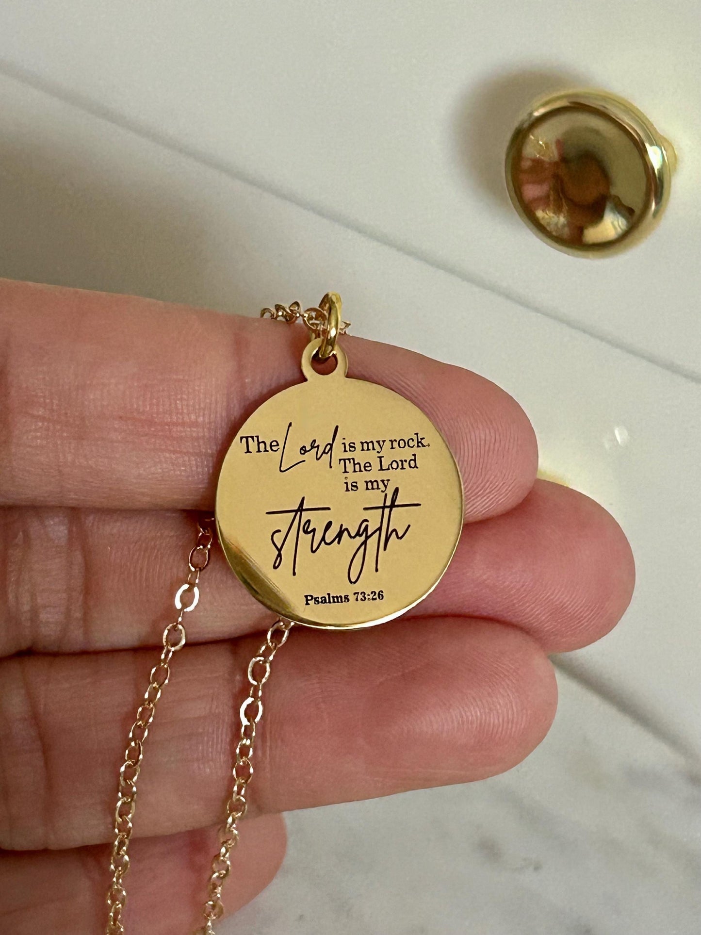 The Lord is My Rock Bible Verse Necklace, Christian Jewelry, Christian Gift, Motivational Gifts, Baptism, Scripture Necklace, Easter Jewelry