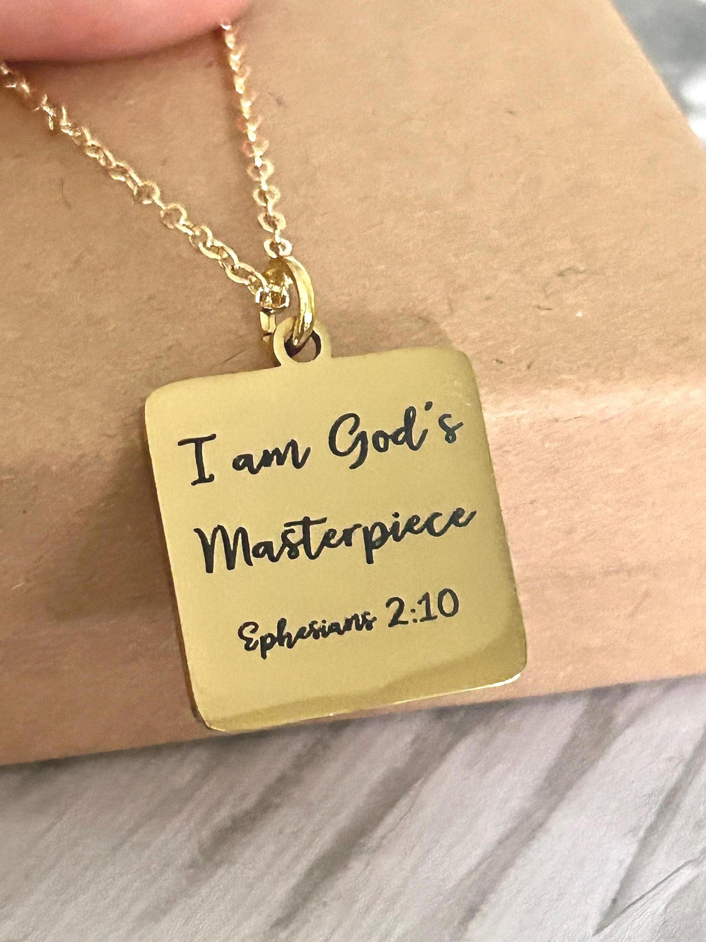 I Am Gods Masterpiece Bible Verse Necklace,Christian Gifts,Motivational Necklace,Meaningful gifts,Ephesians 2:10 Jewelry,Affirmation Baptism
