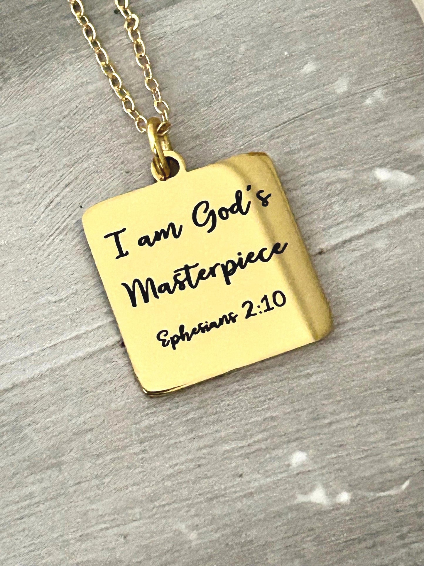 I Am Gods Masterpiece Bible Verse Necklace,Christian Gifts,Motivational Necklace,Meaningful gifts,Ephesians 2:10 Jewelry,Affirmation Baptism