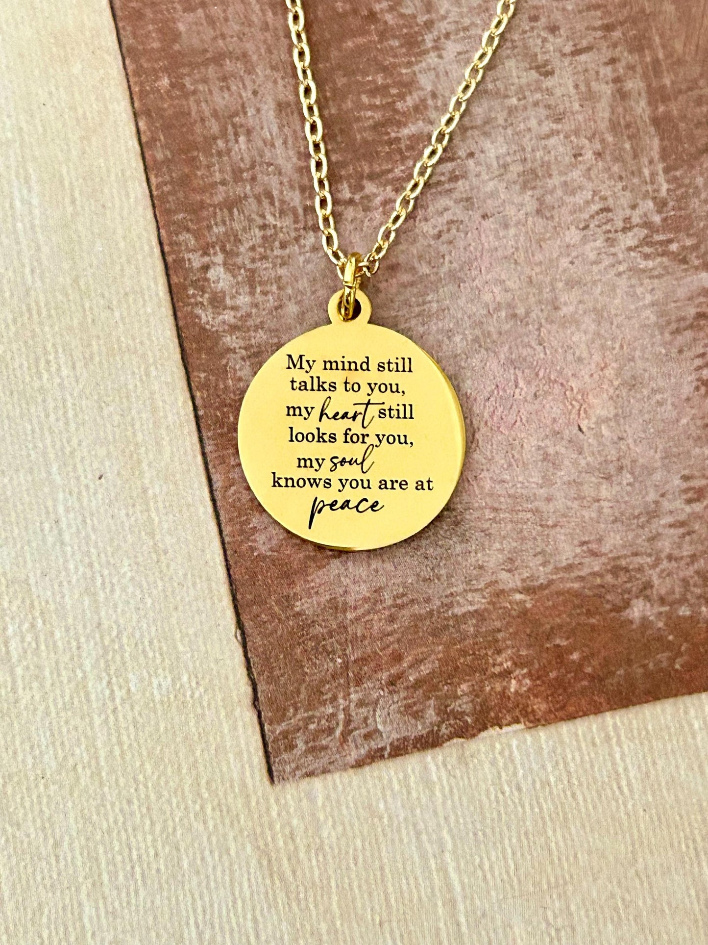 My Mind Still Talks To You My Heart Still Looks For You Necklace, Sympathy Jewelry, Memorial Gift, Comfort Necklace, Loss of Loved One