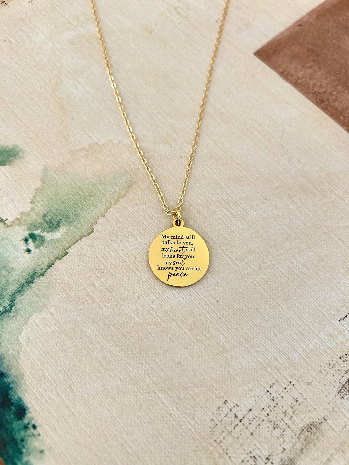 My Mind Still Talks To You My Heart Still Looks For You Necklace, Sympathy Jewelry, Memorial Gift, Comfort Necklace, Loss of Loved One