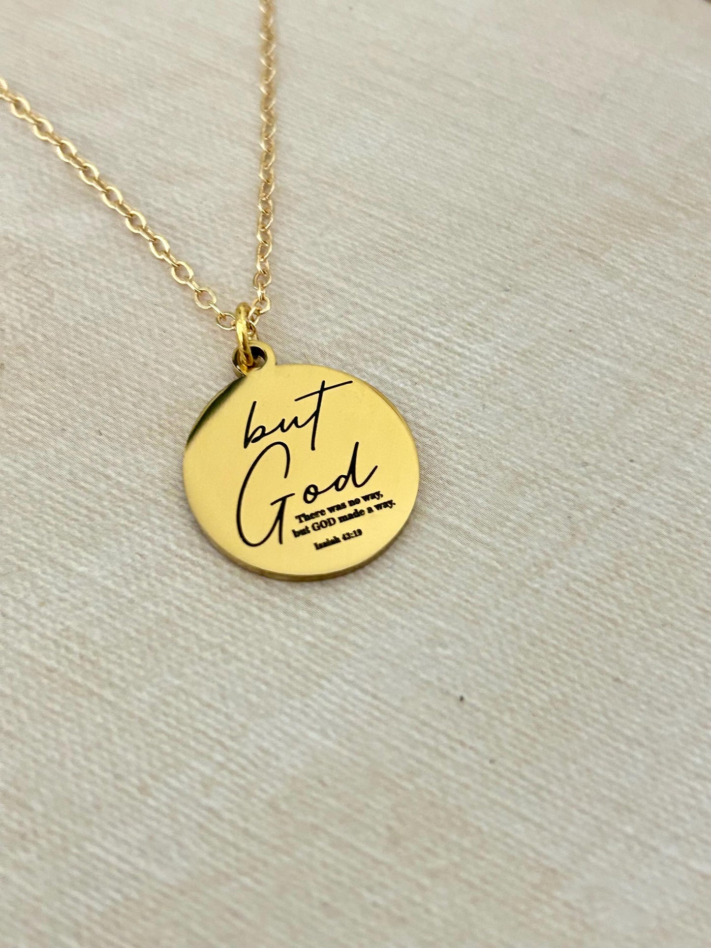 But God Necklace Jewelry Gifts There was no way but God made a way Isaiah 43:19 Christian Gifts Scripture Jewelry Inspirational Jewelry