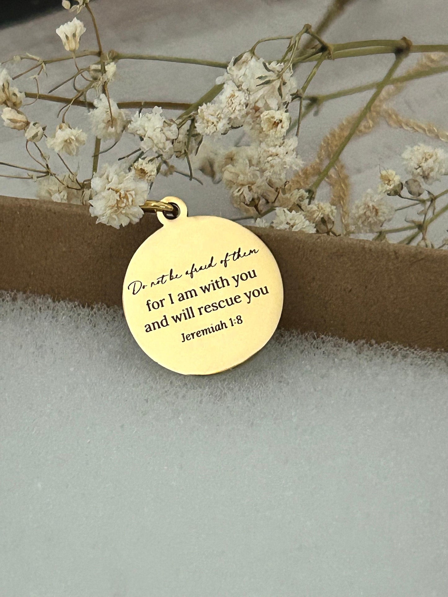 Do not be afraid Bible Verse Necklace, Christian Gifts, Affirmation Necklace, Jeremiah 1:8, Easter Jewelry, Gifts for Mom, Baptism Gifts