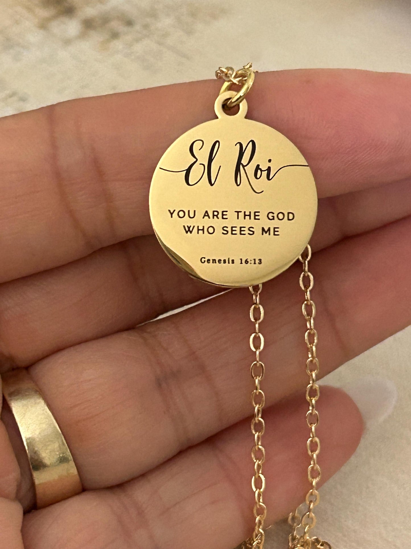 El Roi Bible Verse Necklace, you are The God who sees me, Christian Gifts, Scripture Jewelry, Personalized Necklace, Faith Gifts for Mom