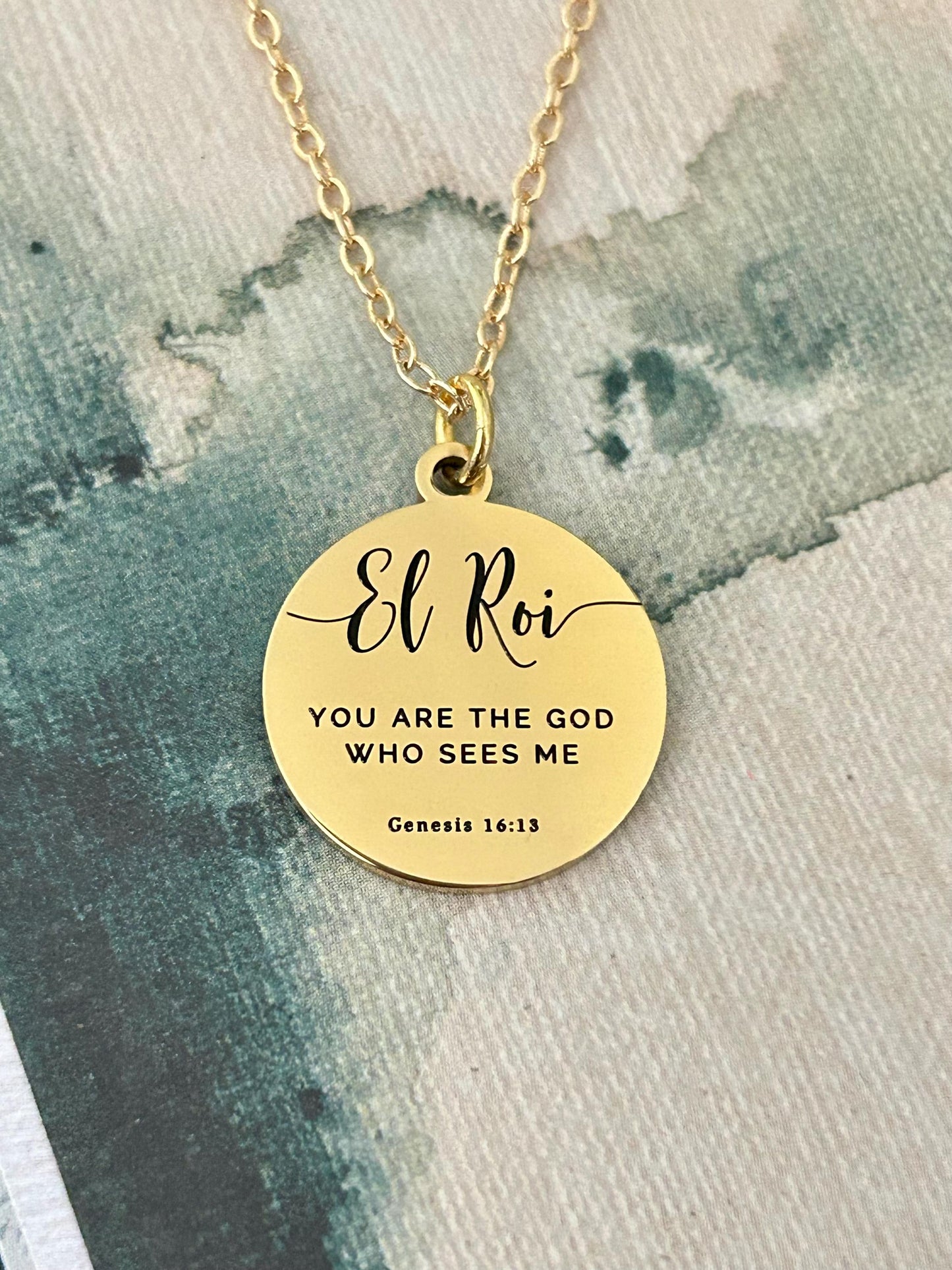 El Roi Bible Verse Necklace, you are The God who sees me, Christian Gifts, Scripture Jewelry, Personalized Necklace, Faith Gifts for Mom