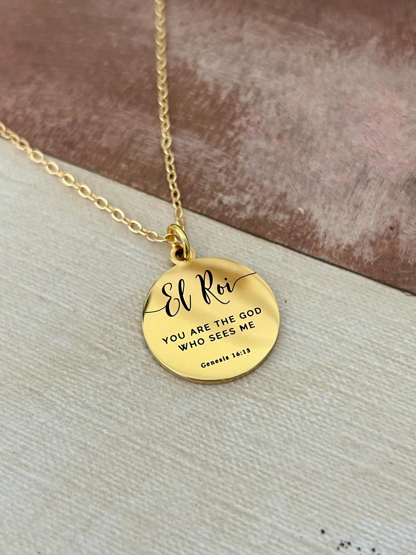 El Roi Bible Verse Necklace, you are The God who sees me, Christian Gifts, Scripture Jewelry, Personalized Necklace, Faith Gifts for Mom