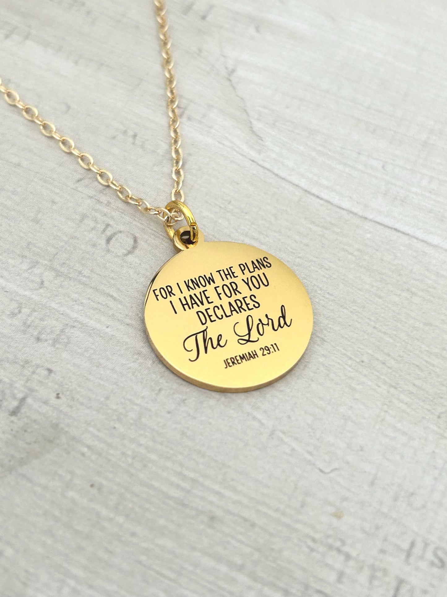 For I Know the Plans I Have For You Bible Verse Necklace Jeremiah 29:11, Christian Gifts, Scripture Jewelry, Motivational Gifts, baptism