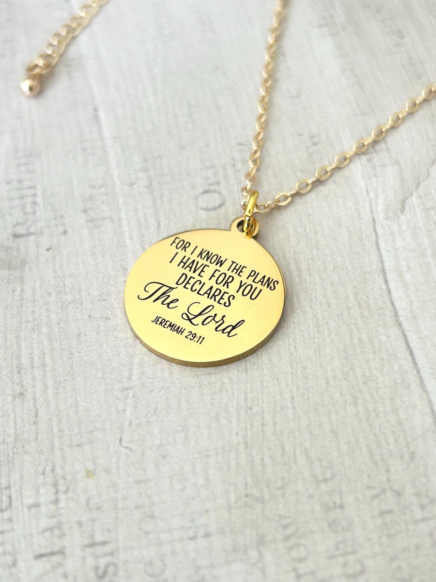 For I Know the Plans I Have For You Bible Verse Necklace Jeremiah 29:11, Christian Gifts, Scripture Jewelry, Motivational Gifts, baptism