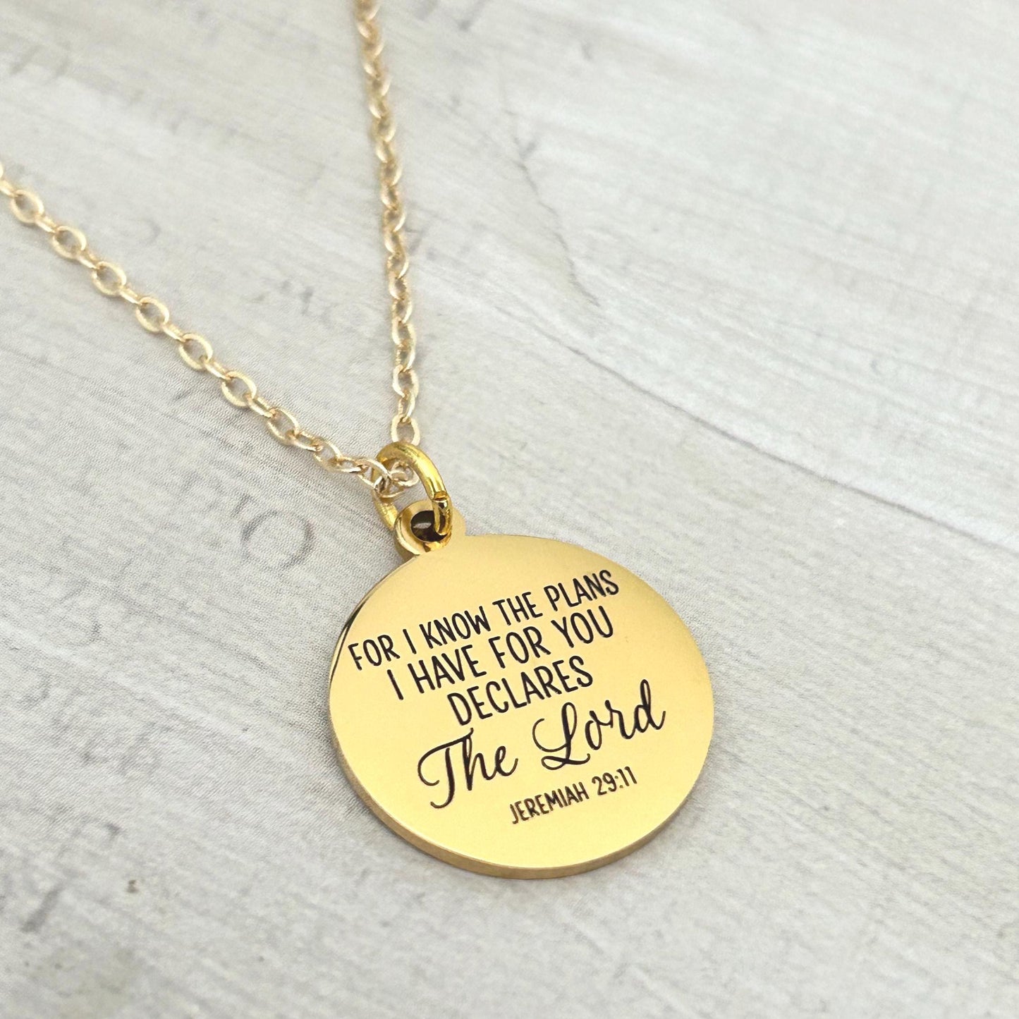 For I Know the Plans I Have For You Bible Verse Necklace Jeremiah 29:11, Christian Gifts, Scripture Jewelry, Motivational Gifts, baptism