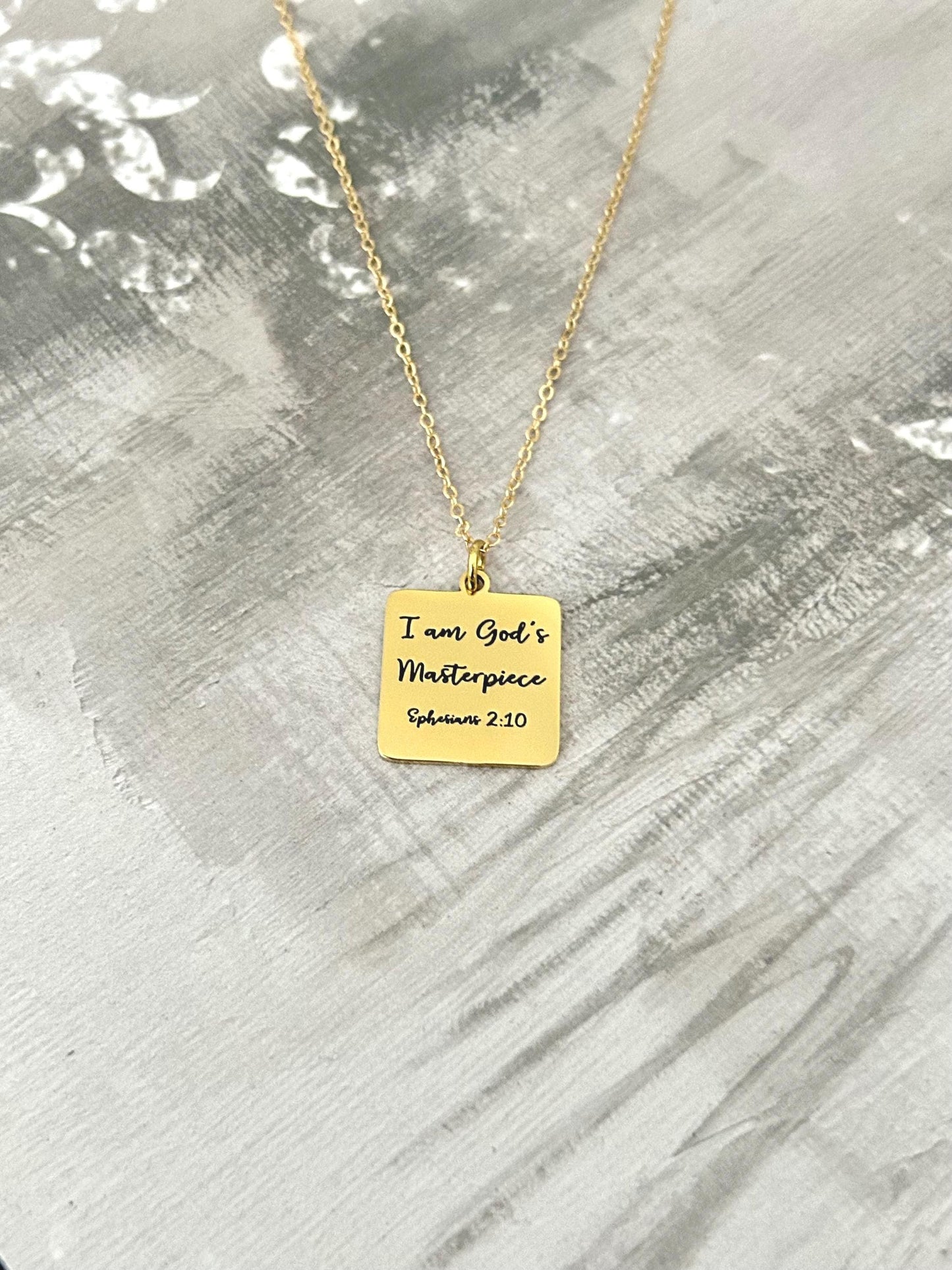 I Am Gods Masterpiece Bible Verse Necklace,Christian Gifts,Motivational Necklace,Meaningful gifts,Ephesians 2:10 Jewelry,Affirmation Baptism