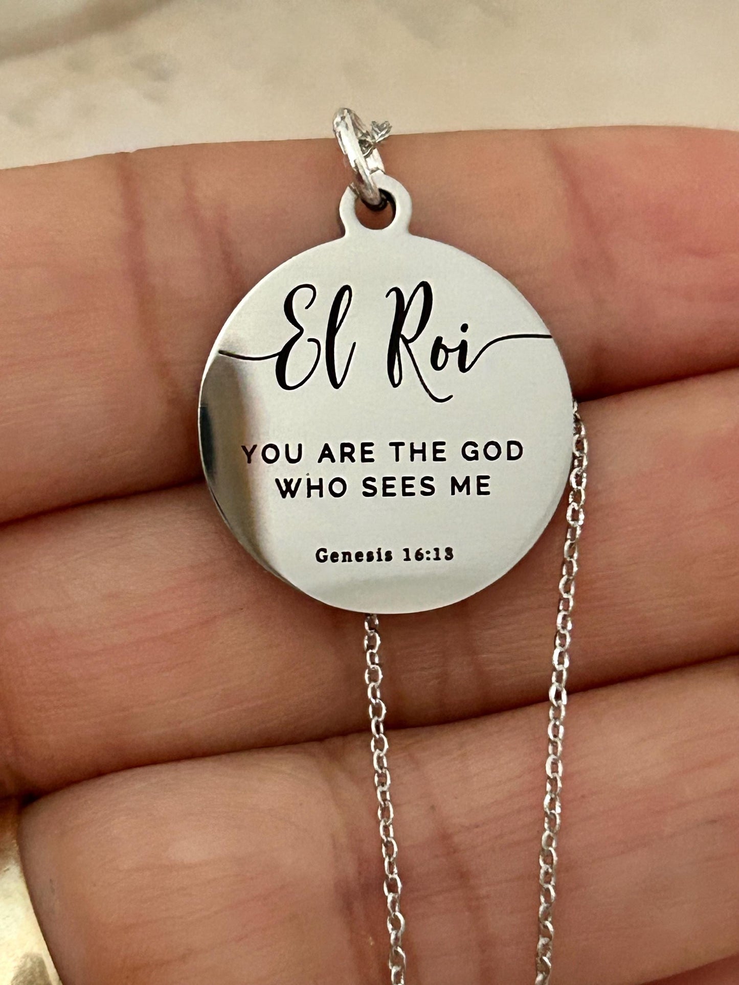 El Roi Bible Verse Necklace, you are The God who sees me, Christian Gifts, Scripture Jewelry, Personalized Necklace, Faith Gifts for Mom