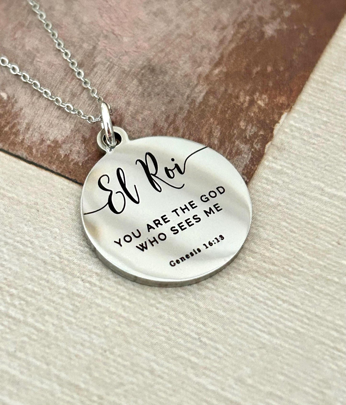 El Roi Bible Verse Necklace, you are The God who sees me, Christian Gifts, Scripture Jewelry, Personalized Necklace, Faith Gifts for Mom