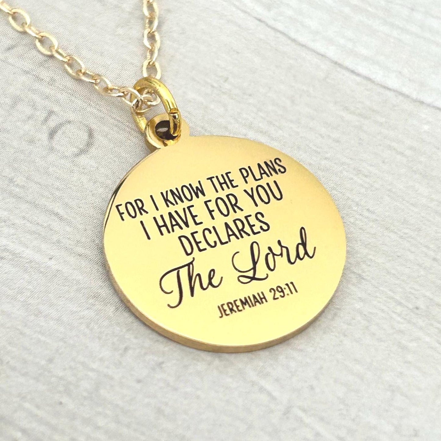 For I Know the Plans I Have For You Bible Verse Necklace Jeremiah 29:11, Christian Gifts, Scripture Jewelry, Motivational Gifts, baptism