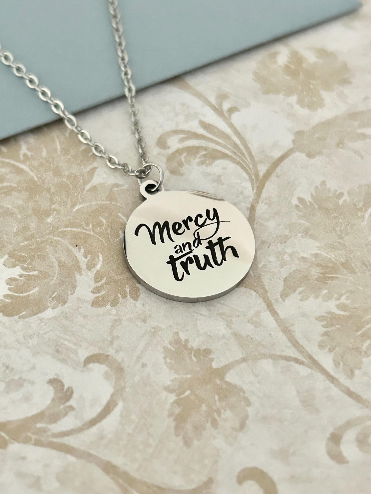 Proverbs 3:3 Mercy and Truth Necklace Christian Gifts Proverbs Necklace Scripture Jewelry Inspirational Jewelry Baptism Affirmation
