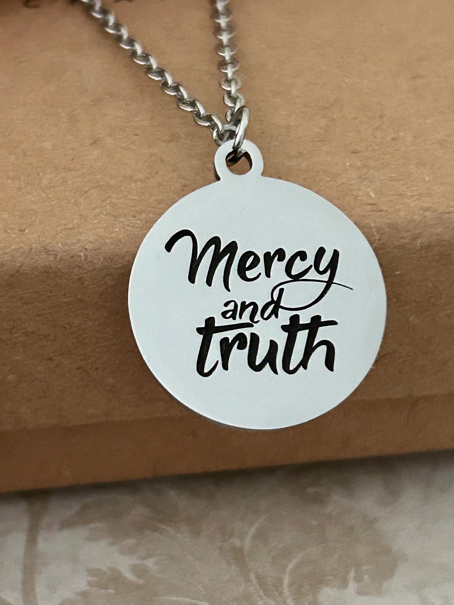 Proverbs 3:3 Mercy and Truth Necklace Christian Gifts Proverbs Necklace Scripture Jewelry Inspirational Jewelry Baptism Affirmation