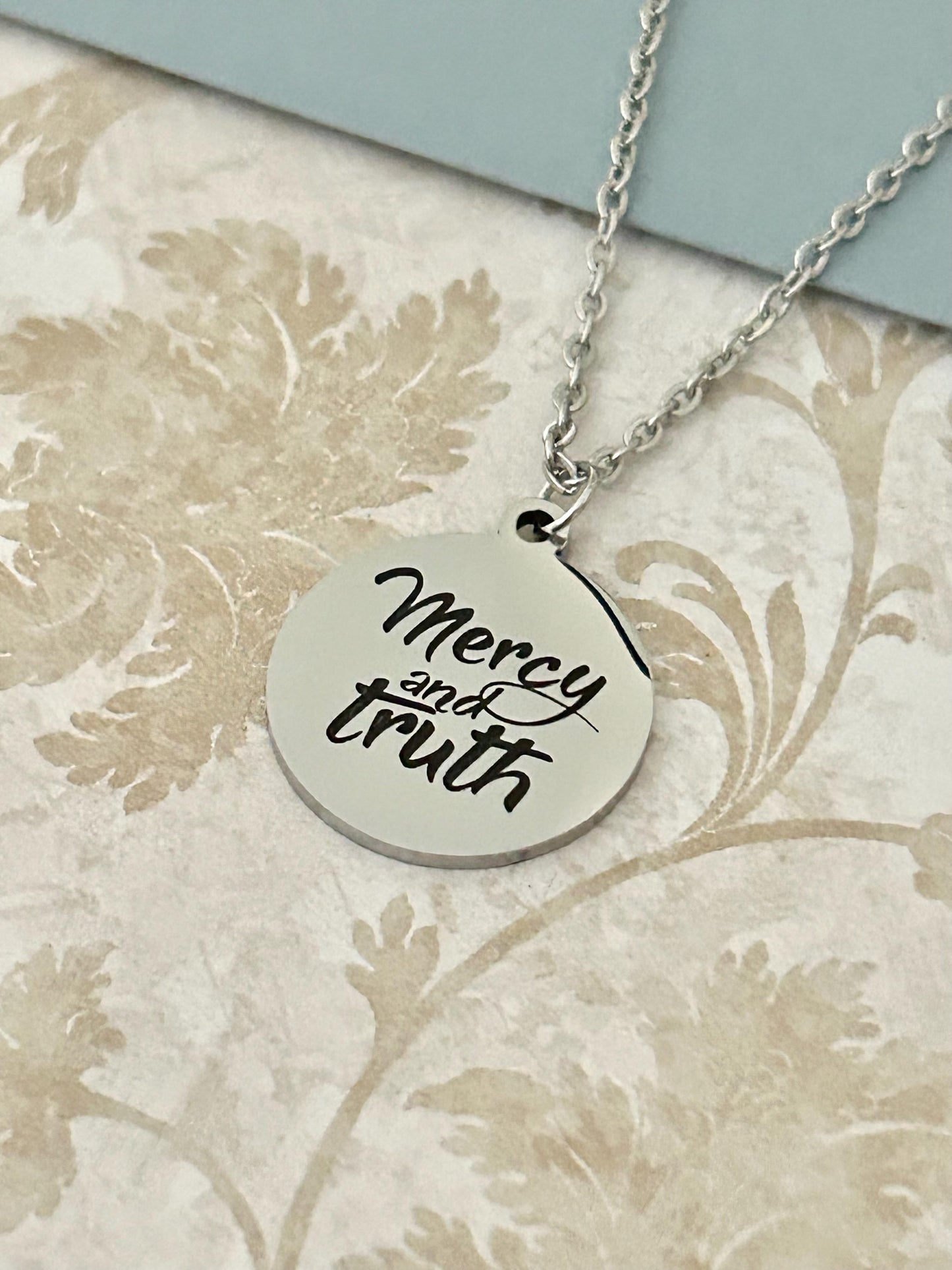 Proverbs 3:3 Mercy and Truth Necklace Christian Gifts Proverbs Necklace Scripture Jewelry Inspirational Jewelry Baptism Affirmation