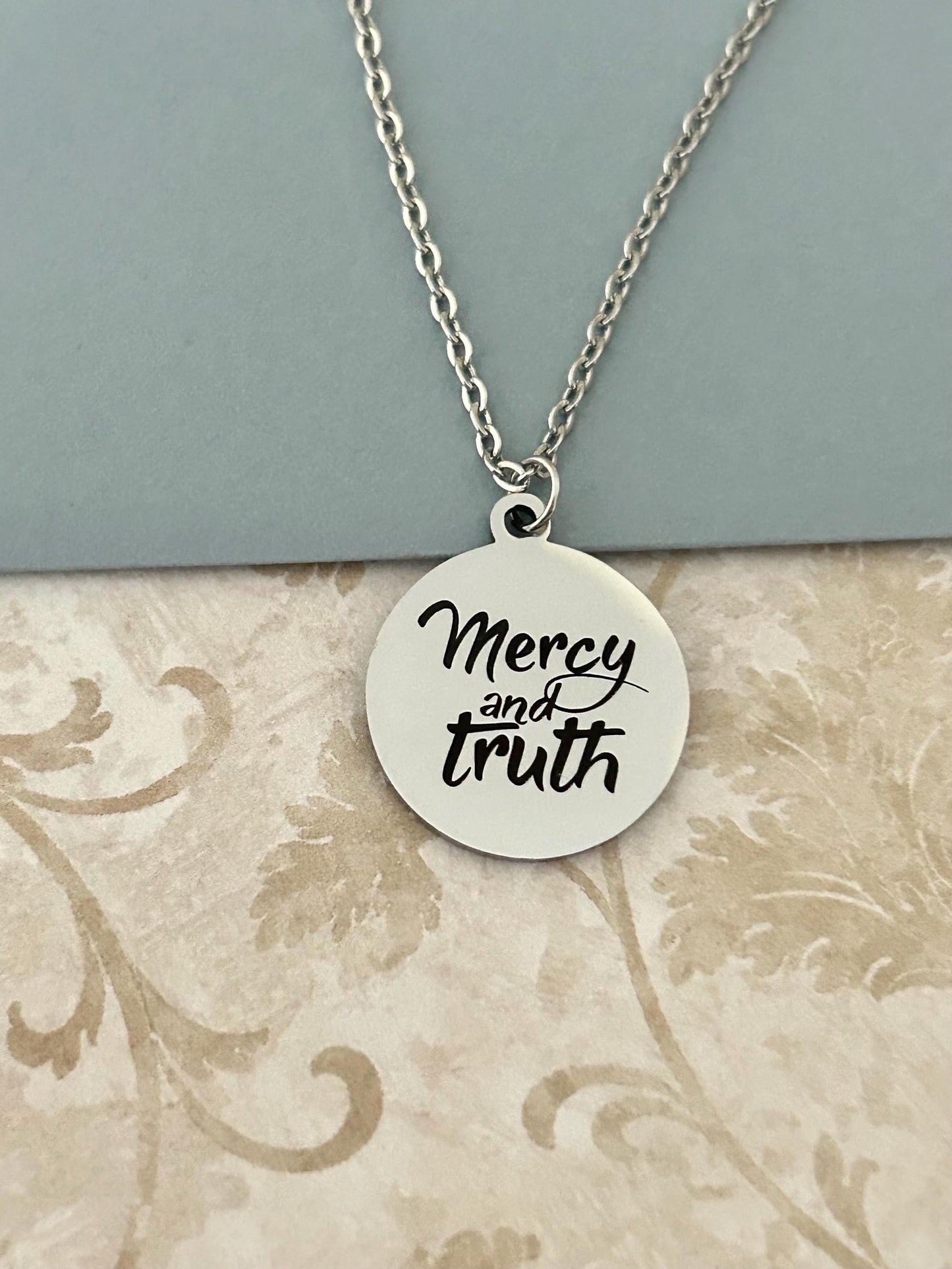 Proverbs 3:3 Mercy and Truth Necklace Christian Gifts Proverbs Necklace Scripture Jewelry Inspirational Jewelry Baptism Affirmation