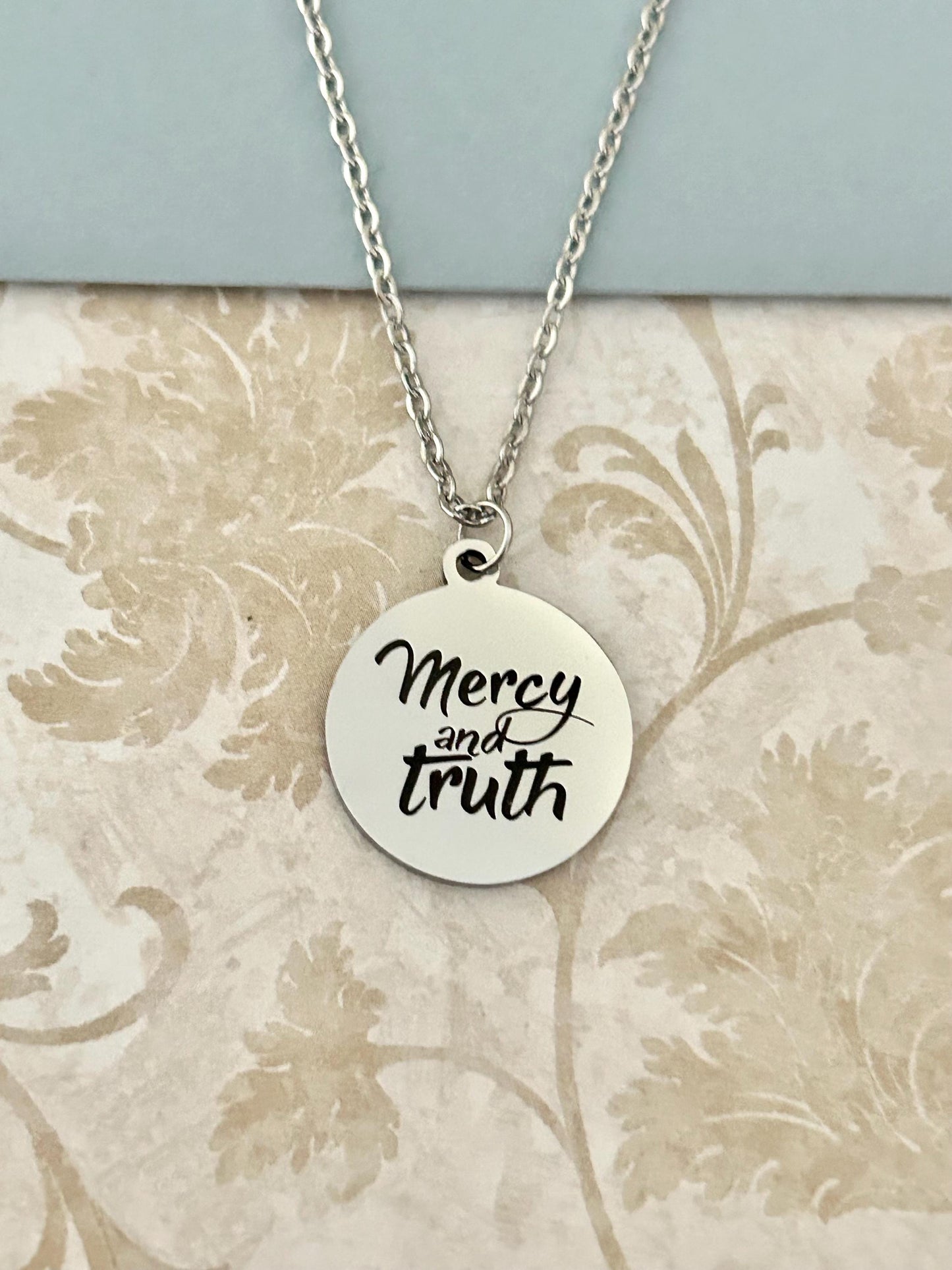Proverbs 3:3 Mercy and Truth Necklace Christian Gifts Proverbs Necklace Scripture Jewelry Inspirational Jewelry Baptism Affirmation