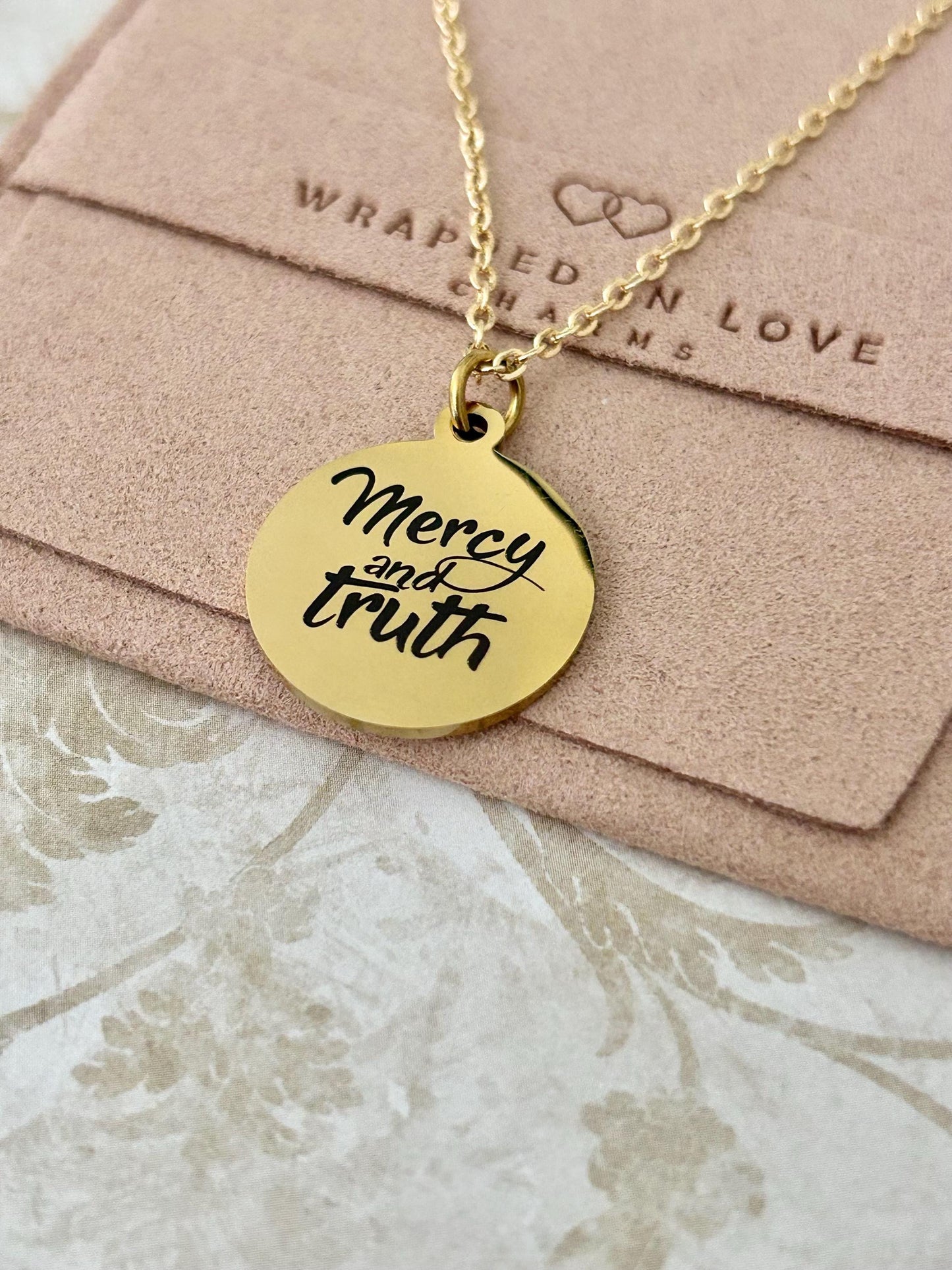 Mercy and Truth Necklace Proverbs 3:3 Christian Gifts Proverbs Necklace Scripture Jewelry Inspirational Jewelry Baptism Affirmation Gifts