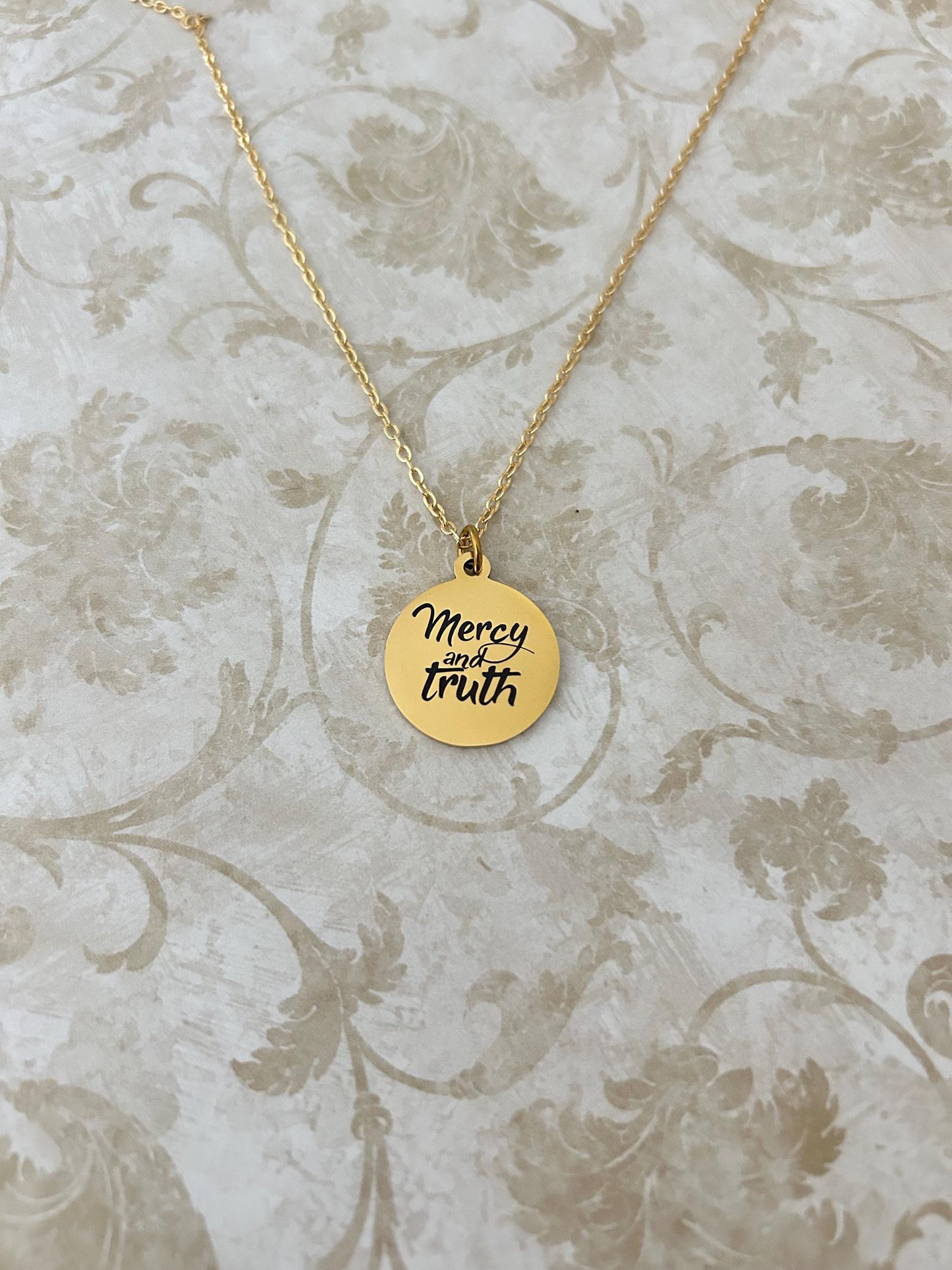 Mercy and Truth Necklace Proverbs 3:3 Christian Gifts Proverbs Necklace Scripture Jewelry Inspirational Jewelry Baptism Affirmation Gifts