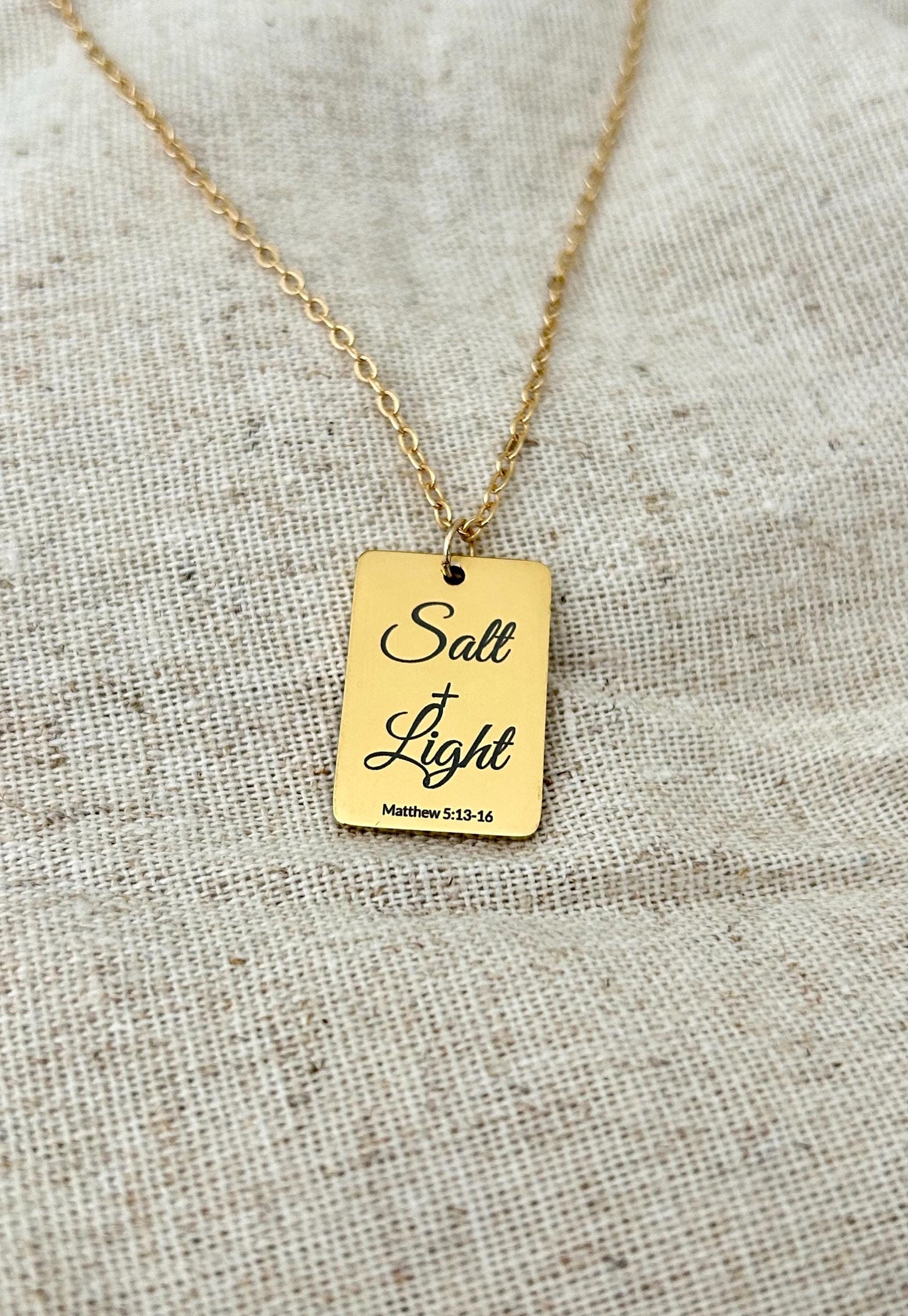 Salt and Light Necklace Mathew 5:13-16 Personalized Bible Verse Necklace, Christian Jewelry For Her, Christian Gifts Womens Retreat Gifts