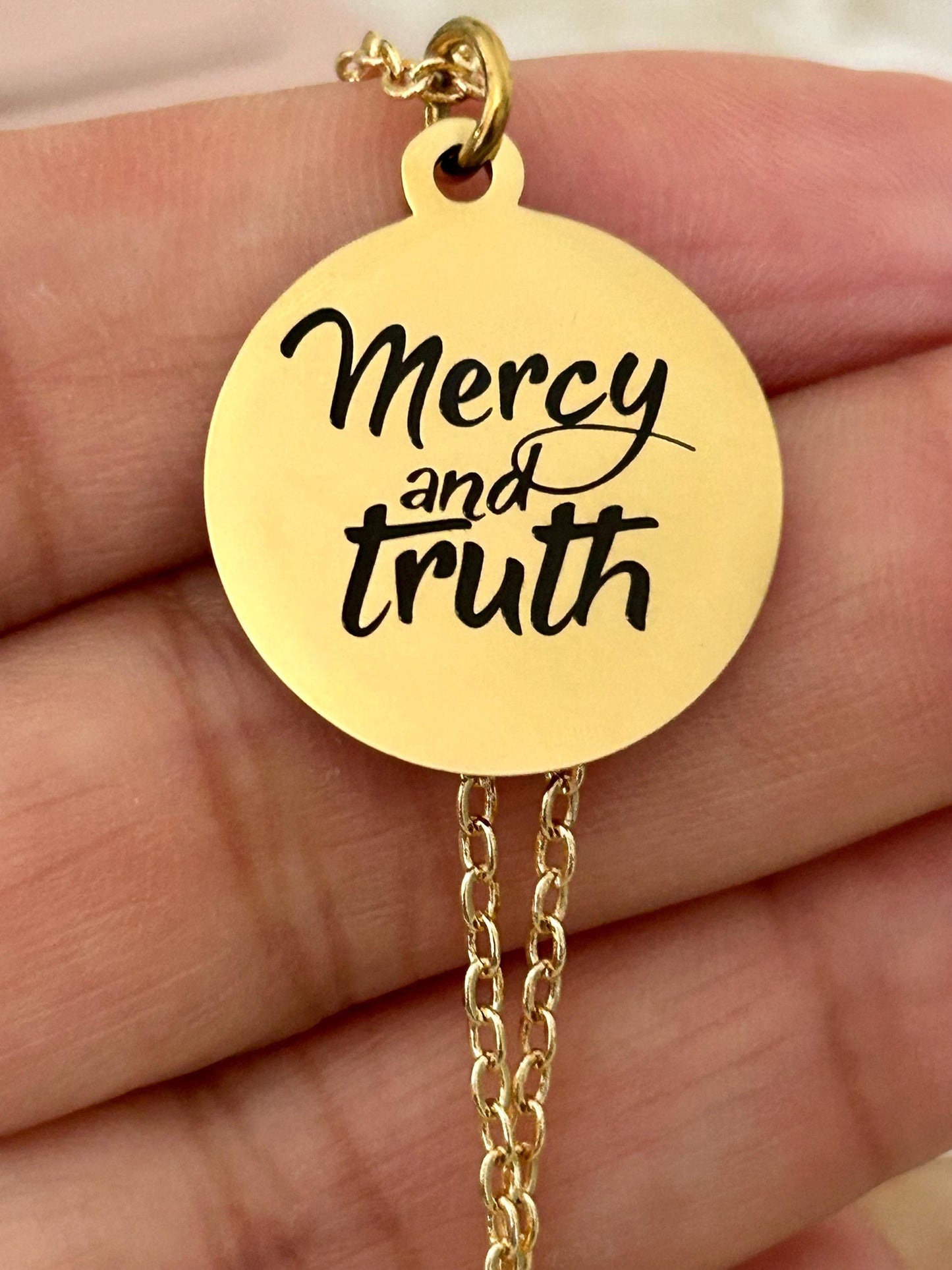 Mercy and Truth Necklace Proverbs 3:3 Christian Gifts Proverbs Necklace Scripture Jewelry Inspirational Jewelry Baptism Affirmation Gifts